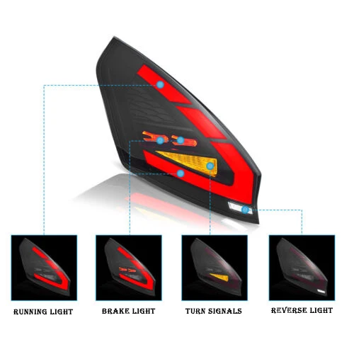2012-2019 Ford Fiesta Hatchback/Van LED Taillights Assembly - Image 4