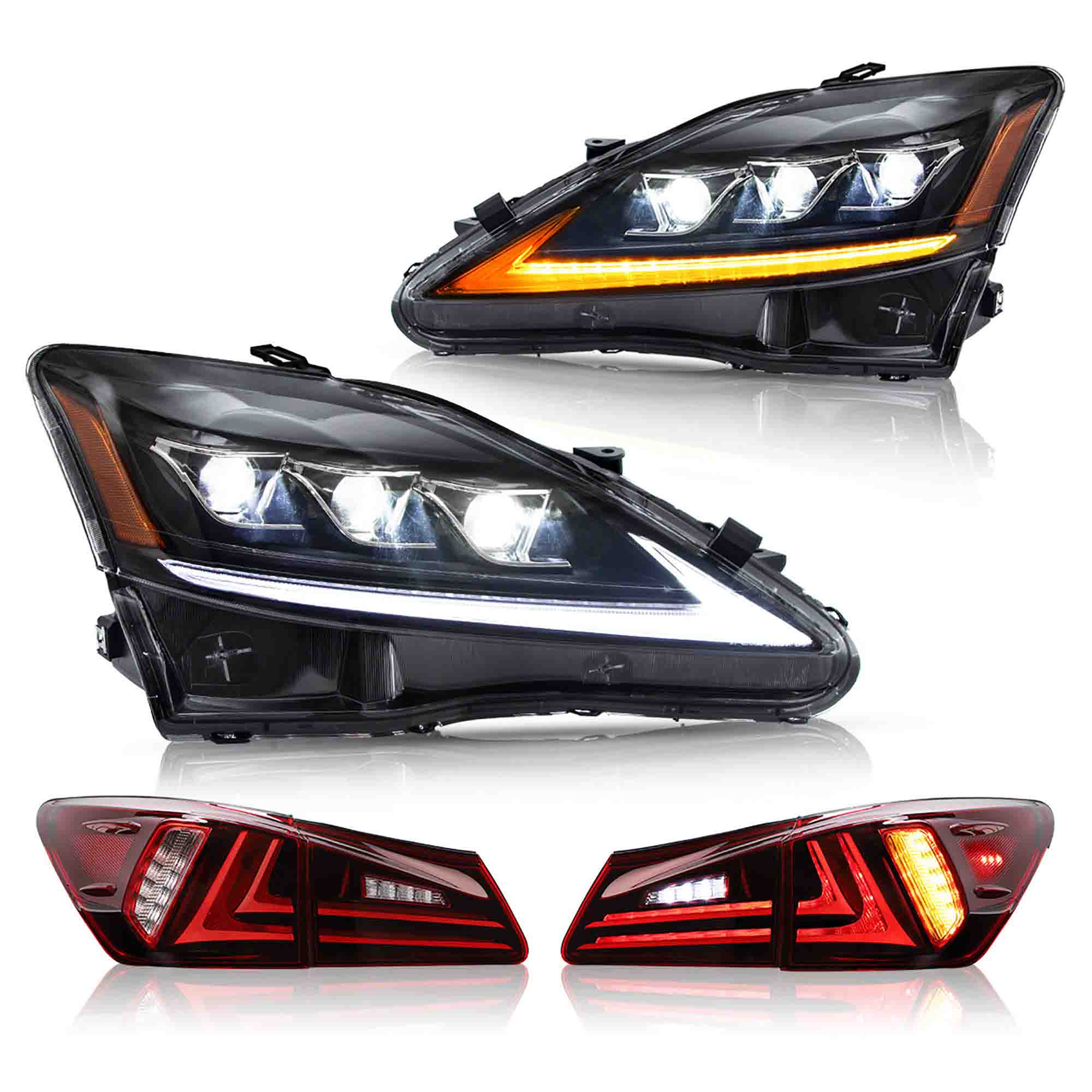 VLAND Full LED Headlights And Taillights For Lexus IS250 IS350 ISF 2006-2013 - Image 4
