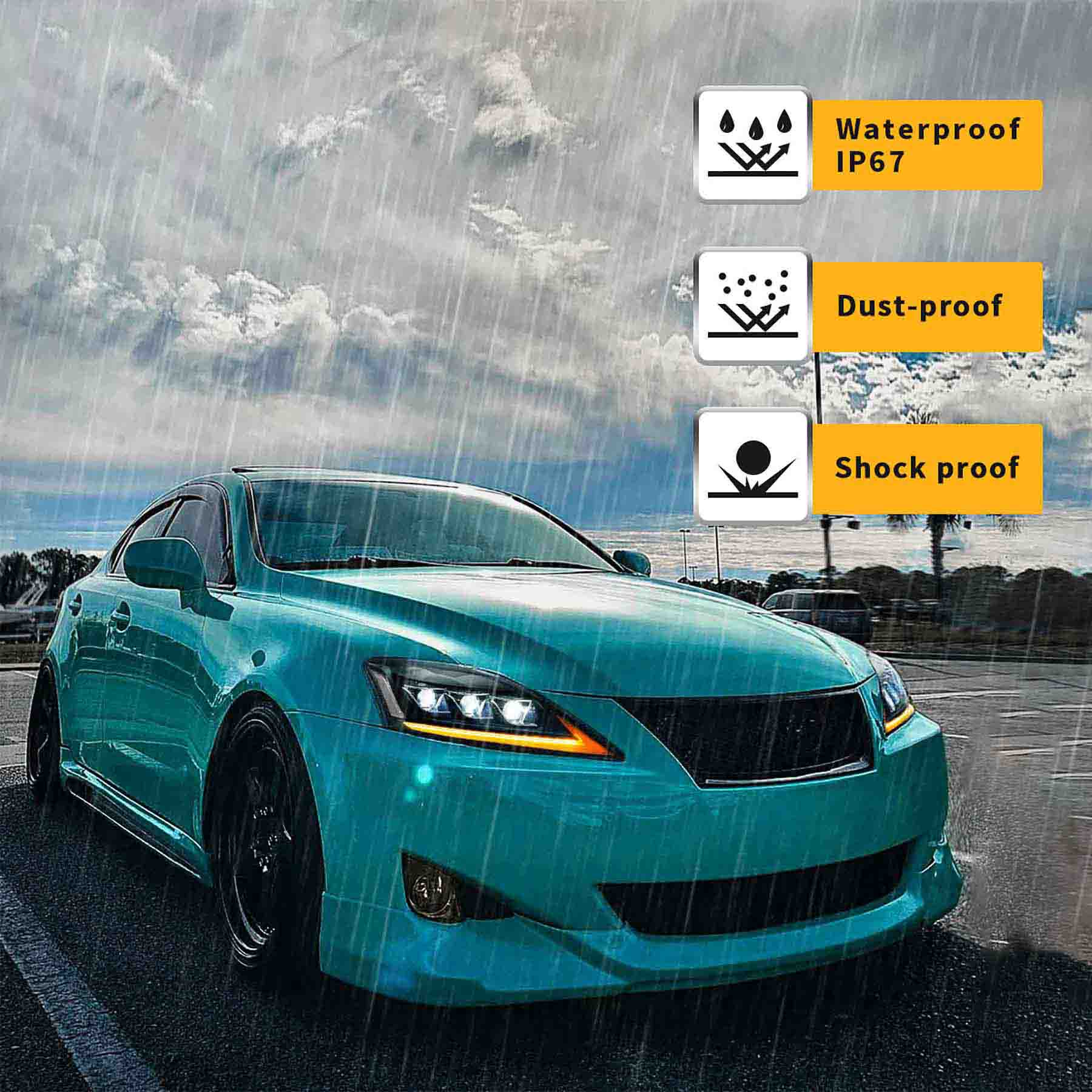 VLAND Full LED Headlights And Taillights For Lexus IS250 IS350 ISF 2006-2013 - Image 9