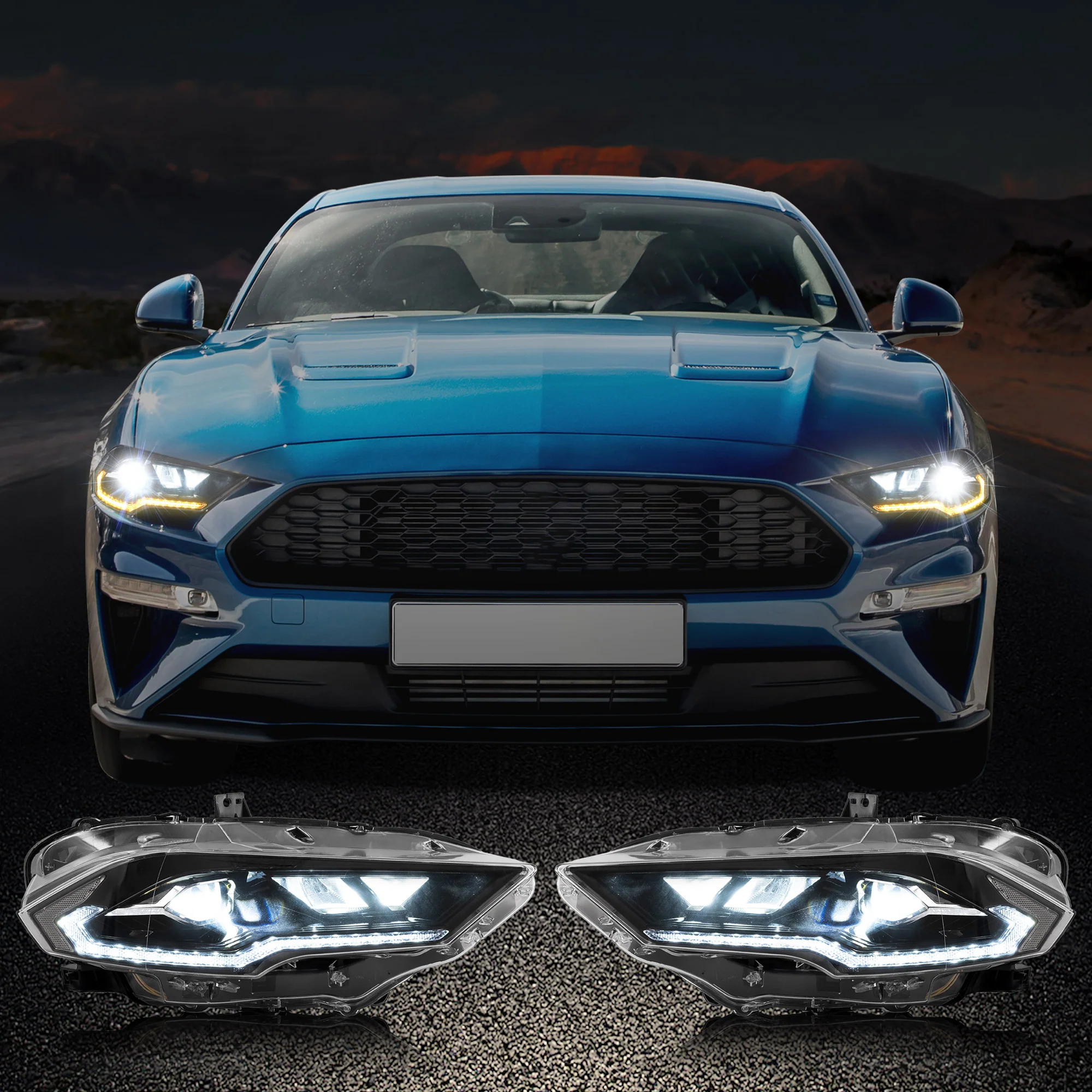 VLAND LED Projector Headlights For Ford Mustang 2018-2023 Aftermarket Front Lamps - Image 10