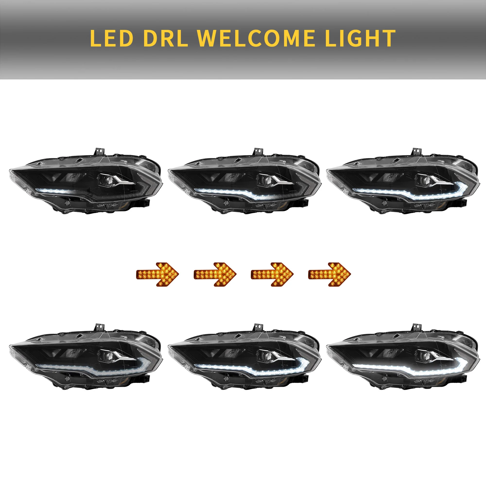 VLAND LED Projector Headlights For Ford Mustang 2018-2023 Aftermarket Front Lamps - Image 7