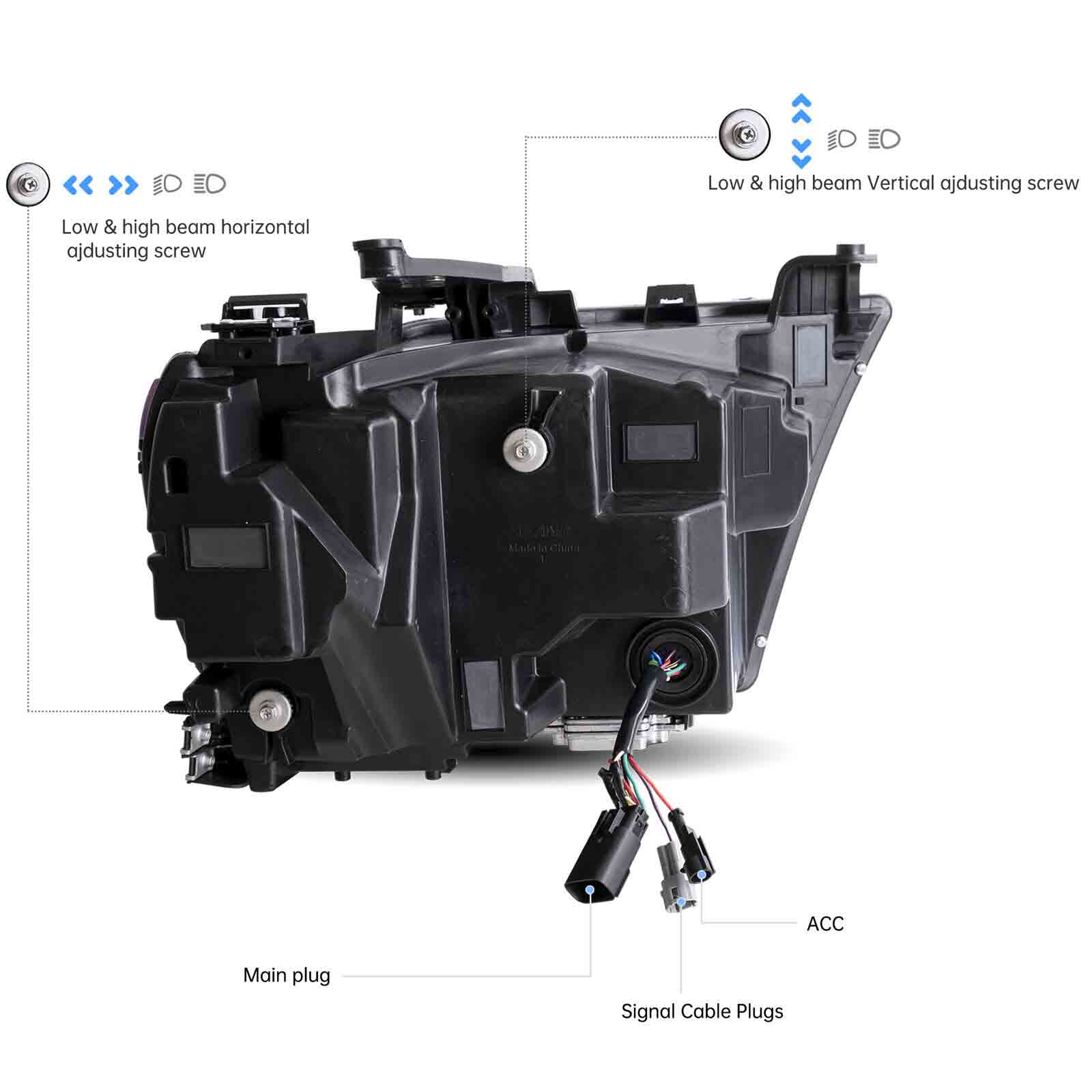VLAND Full LED Headlights For 2019-2024 RAM 1500 - Image 4