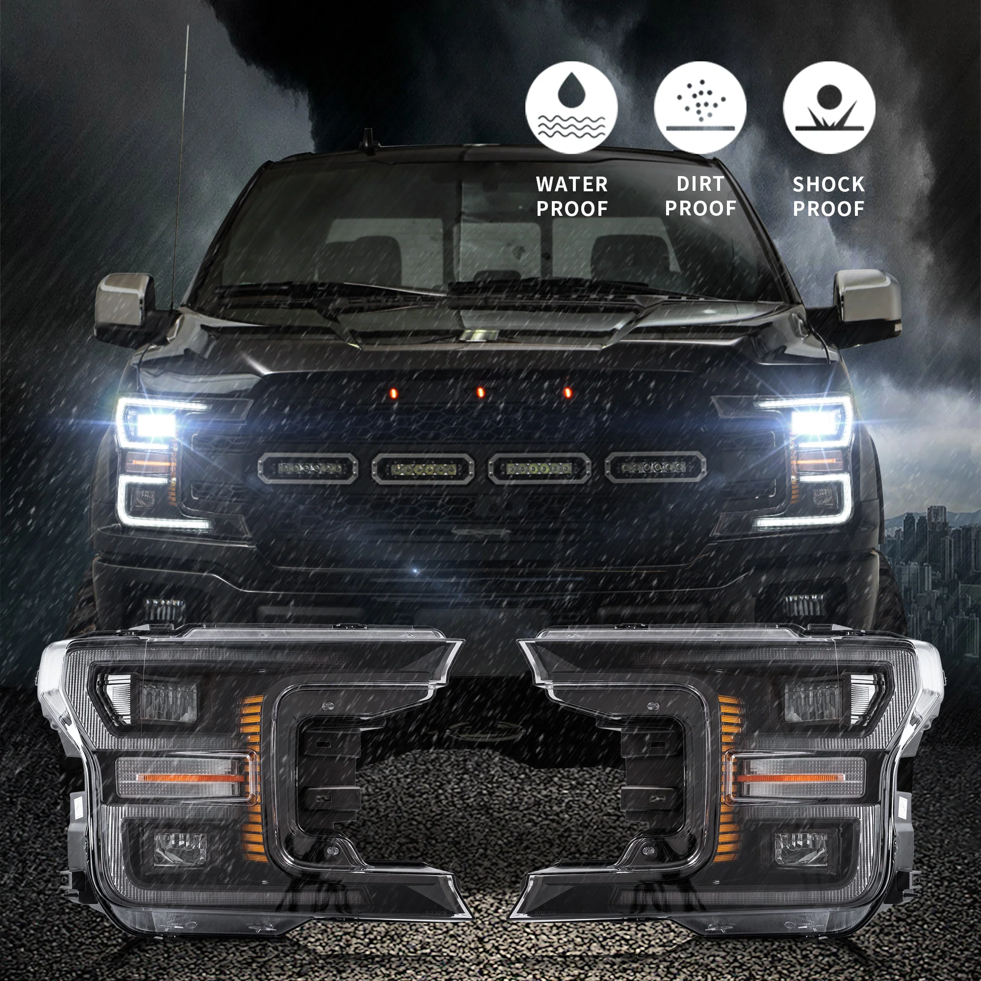 VLAND LED Headlights For 2018-2020 Ford F150 w/sequential turn signal - Image 6