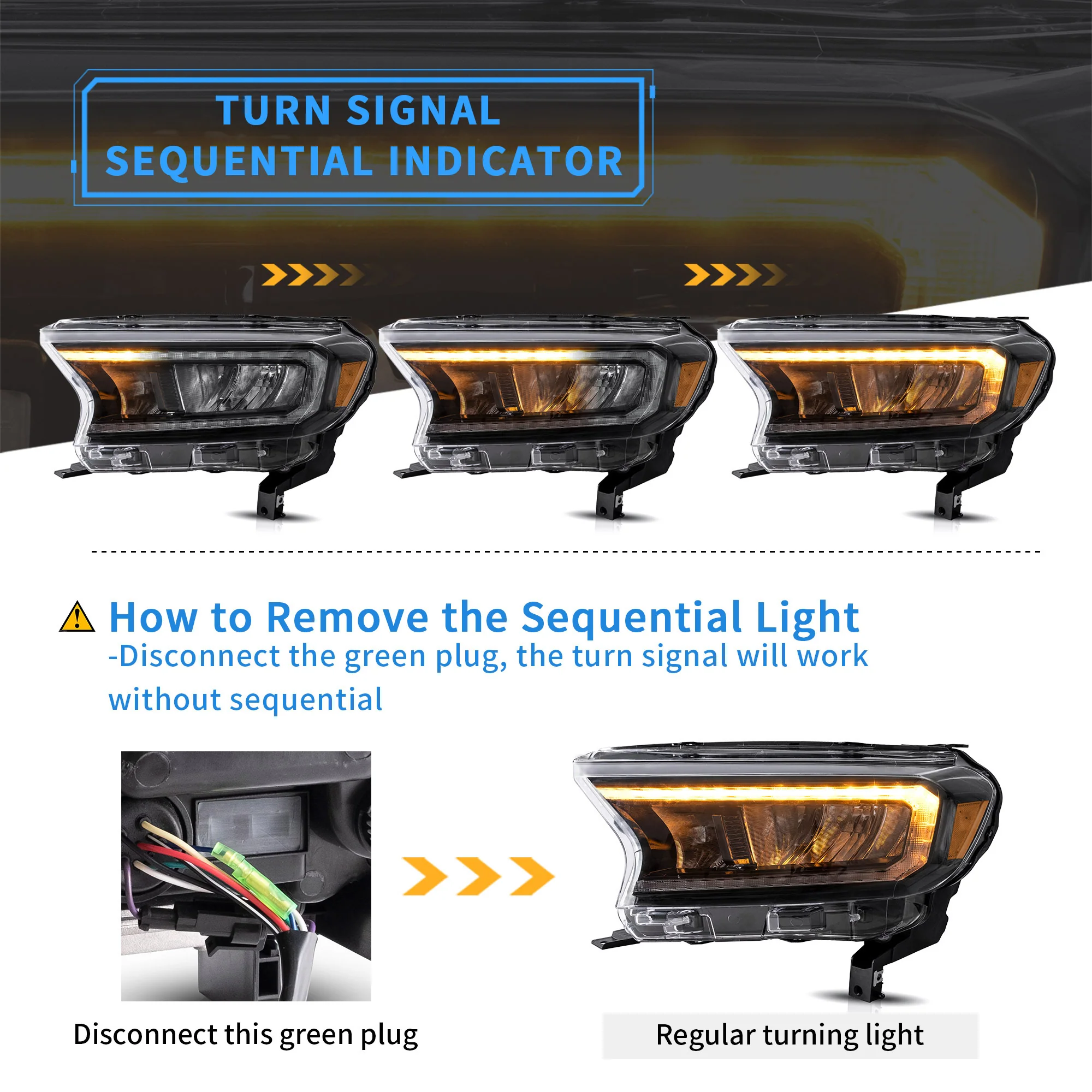 VLAND Full LED Headlights For Ford Ranger 2019-2023 [North American Edition] - Image 6