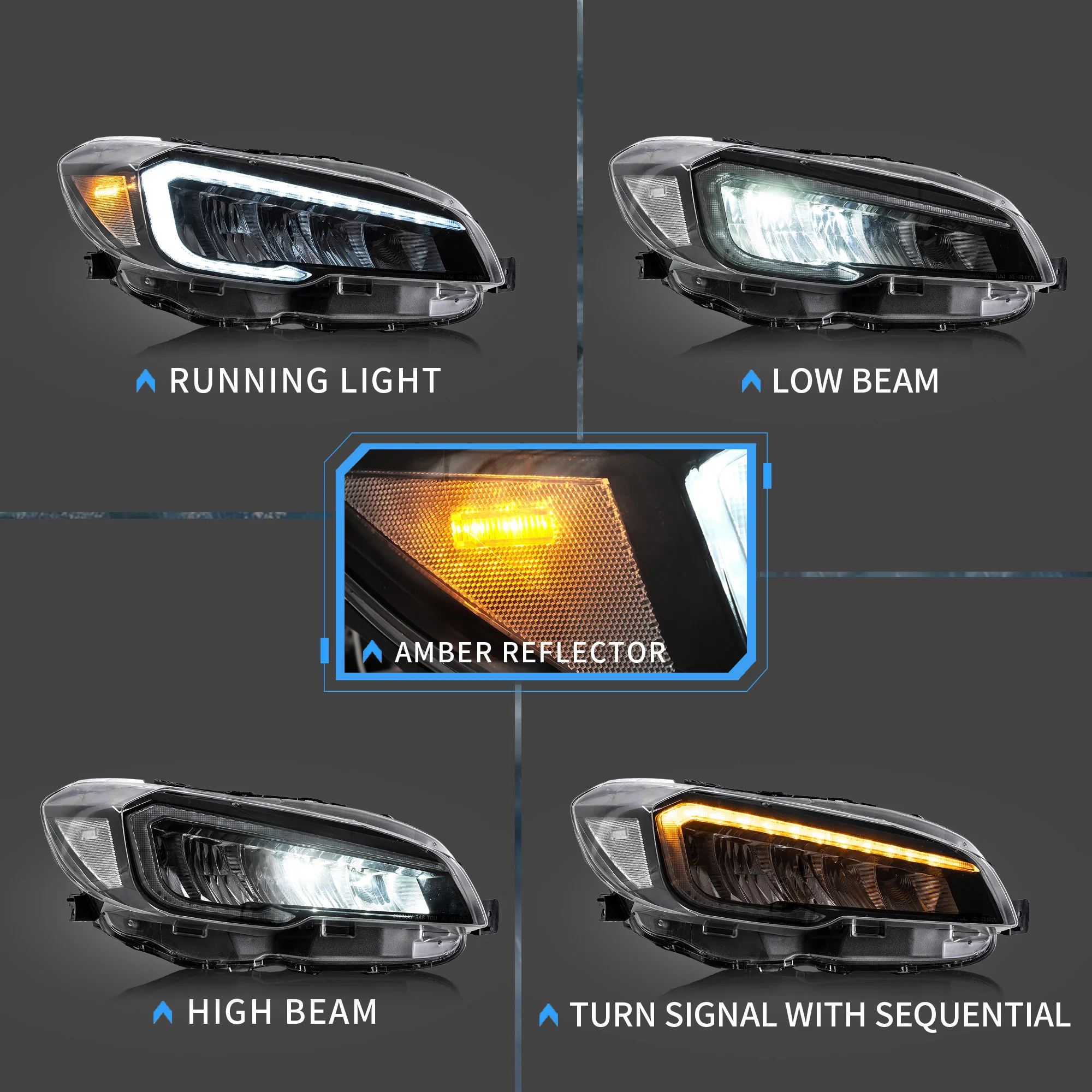 VLAND LED Headlights For Subaru WRX 2015-2021 - Image 3