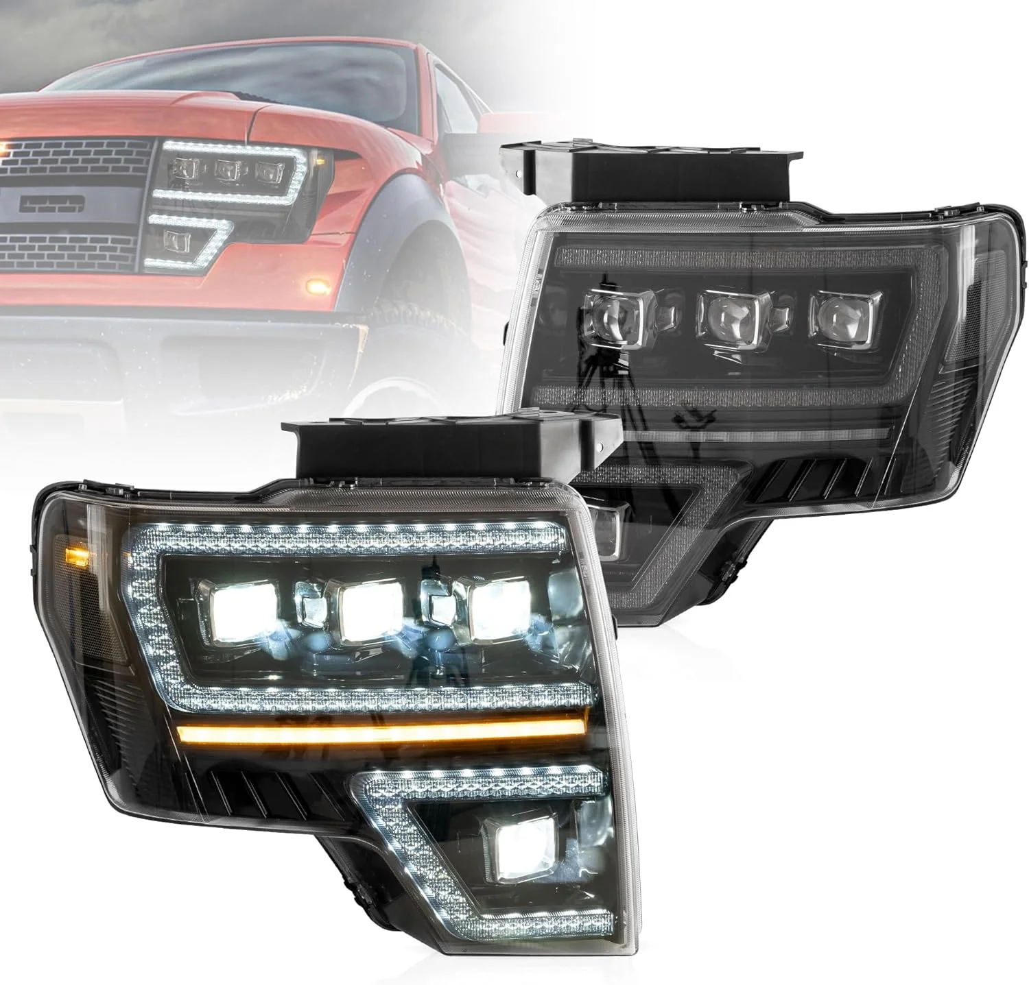 VLAND LED Projector Headlights For 2009-2014 Ford F150