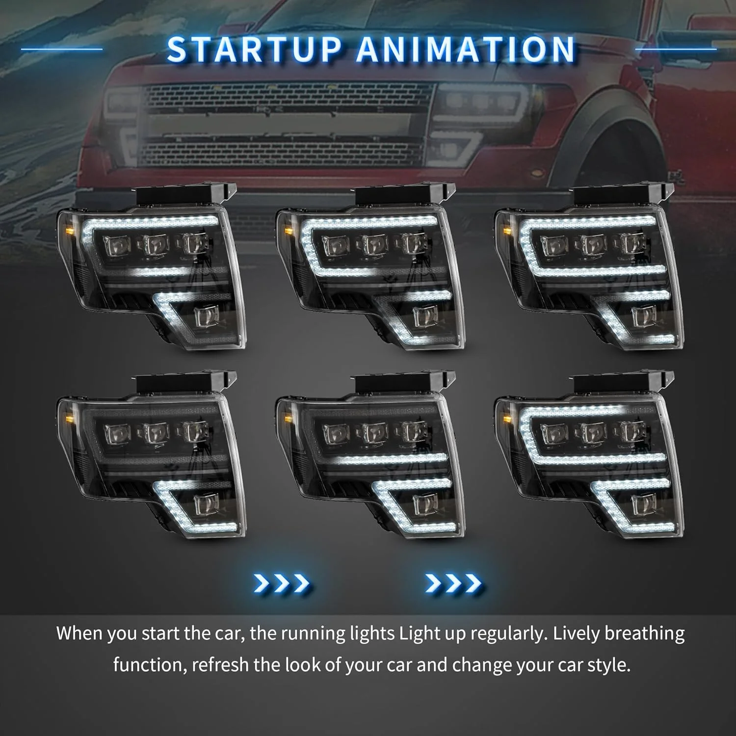 VLAND LED Projector Headlights For 2009-2014 Ford F150 - Image 4