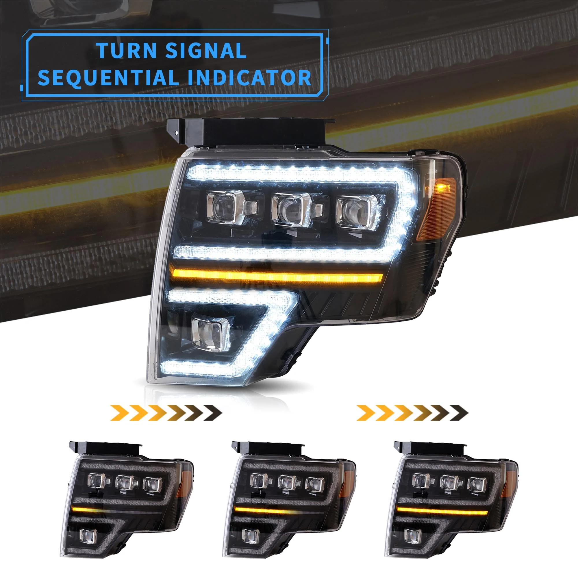 VLAND LED Projector Headlights For 2009-2014 Ford F150 - Image 6