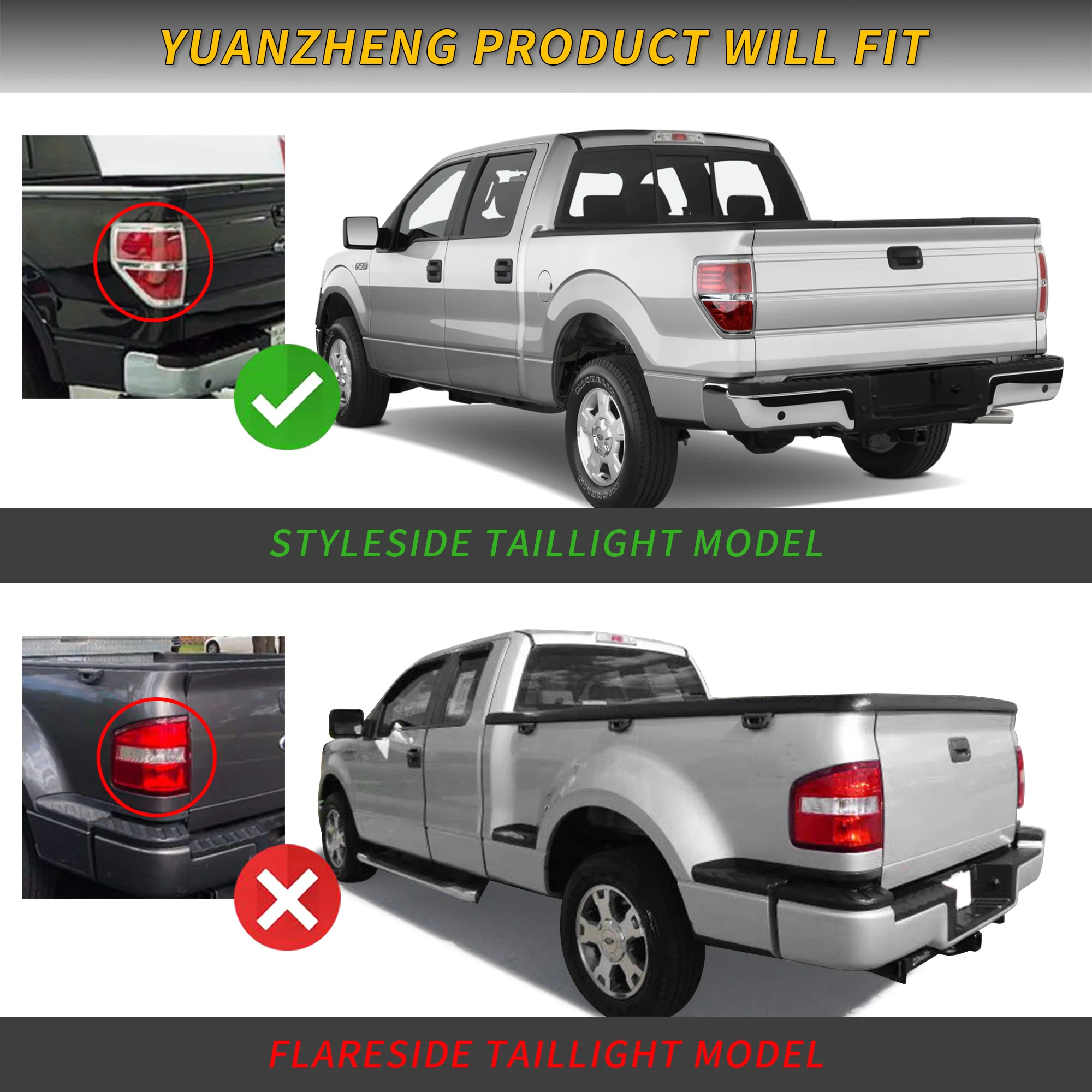 VLAND LED Tail Lights For 2009-2014 Ford F150 W/Red Turn Signal - Image 5