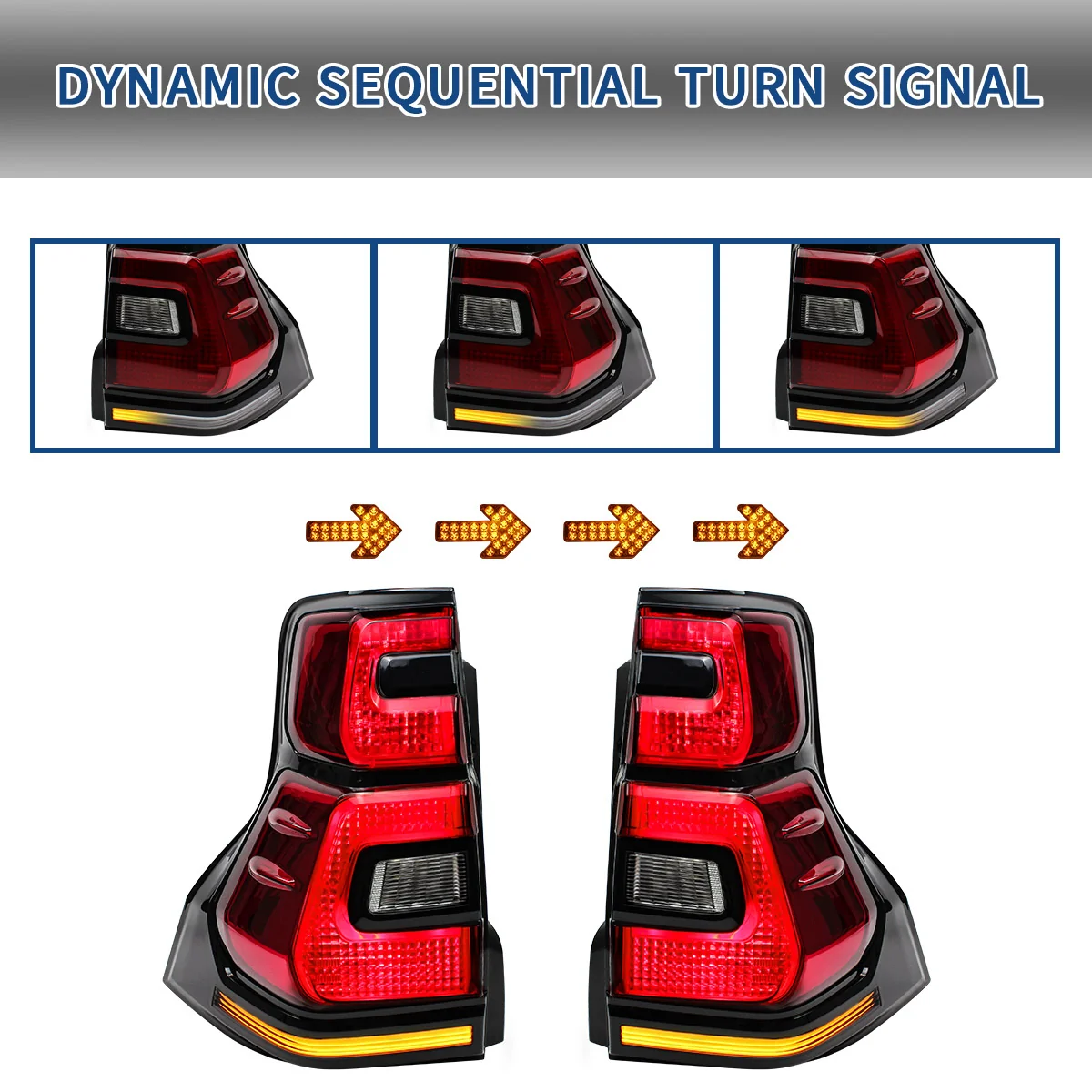 VLAND LED Taillights For 2010-2022 Lexus GX460 And 2010-2016 Toyota Land Cruiser Prado - Image 4