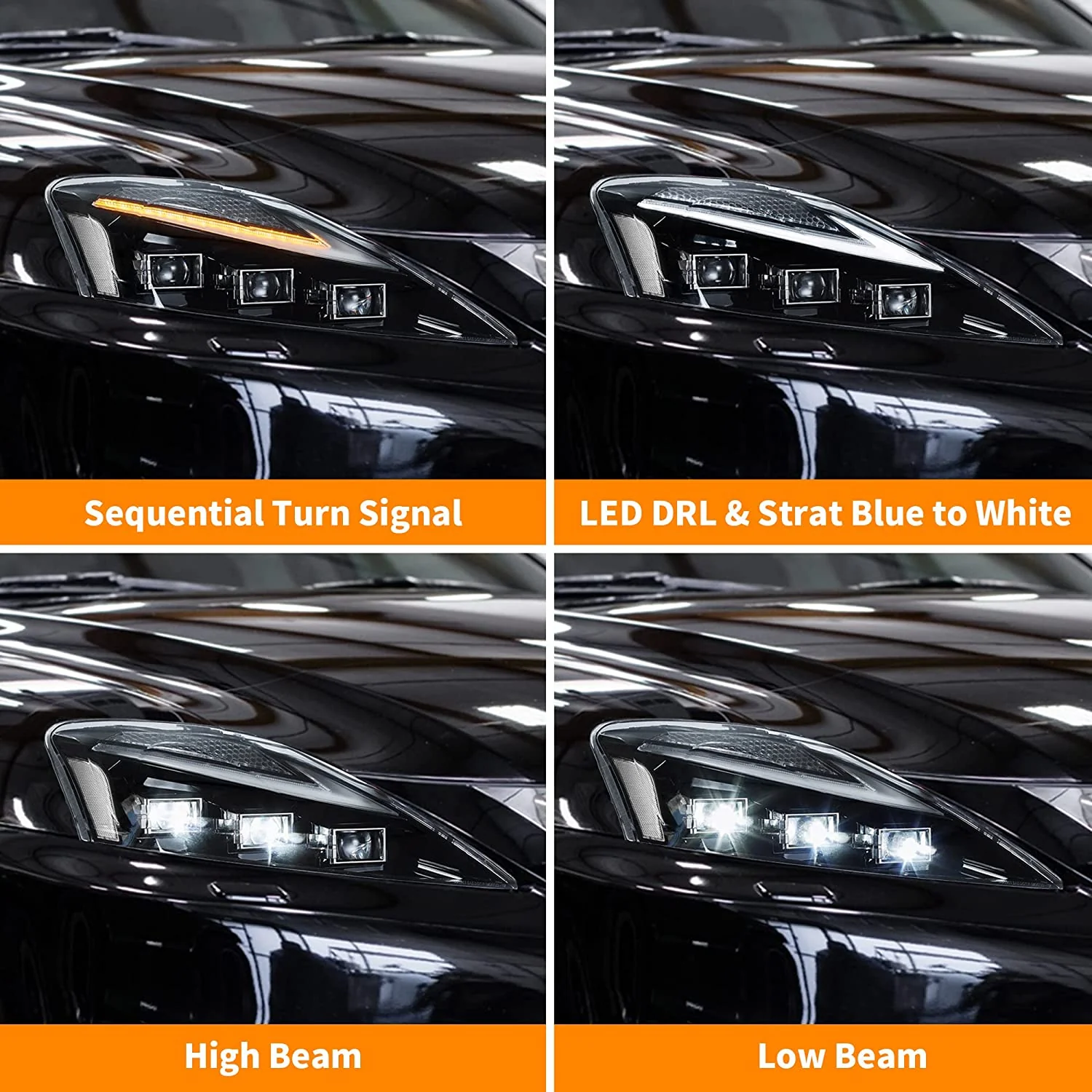 VLAND LED Headlights and Taillights For 2006-2013 Lexus IS250/350/F - Image 5