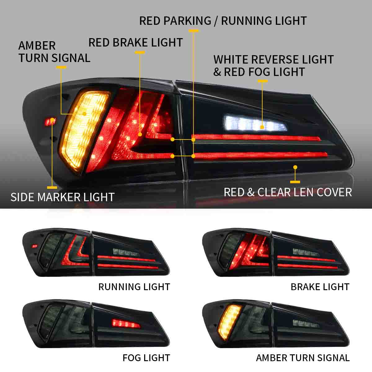 VLAND LED Headlights and Taillights For 2006-2013 Lexus IS250/350/F - Image 8