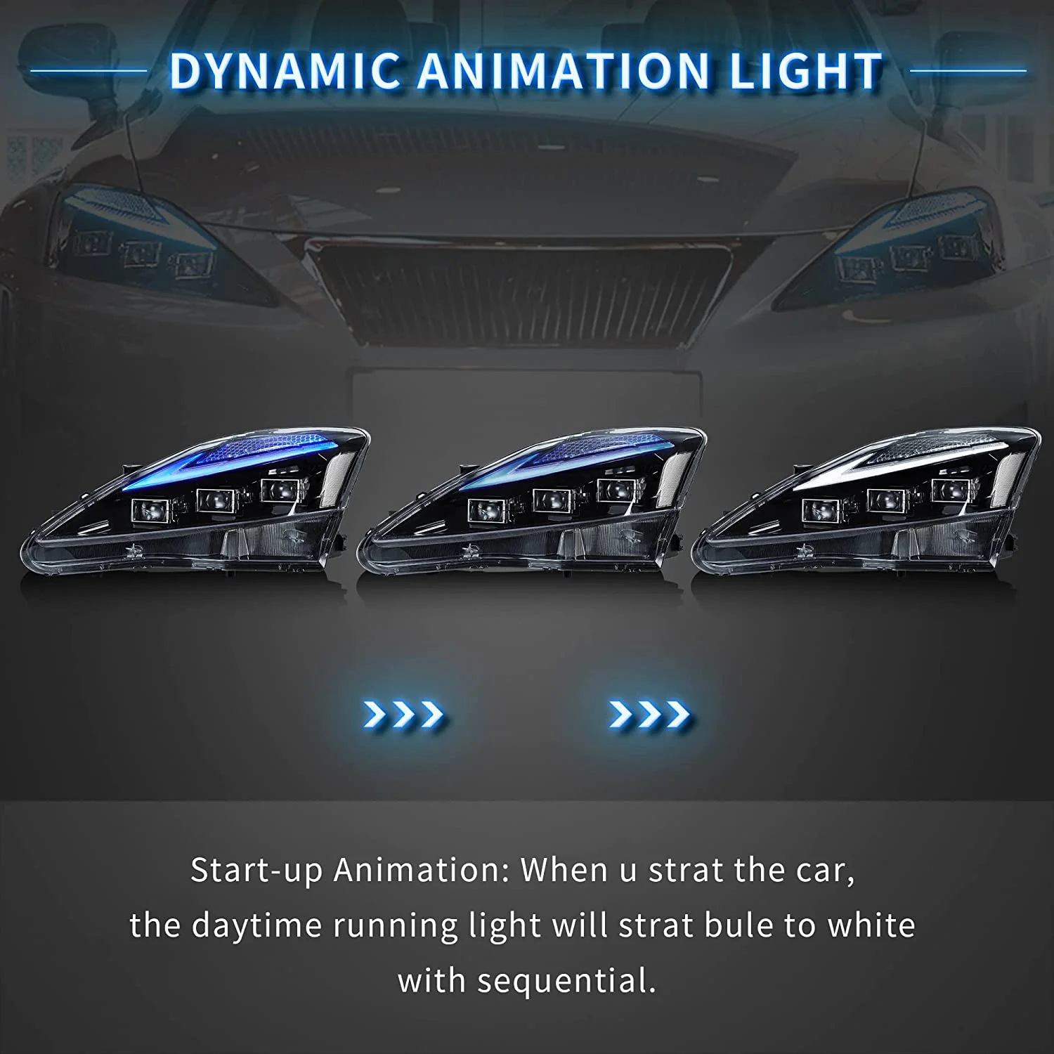 VLAND Full LED Headlights For 2006-2013 Lexus IS250, IS350, ISF - Image 6
