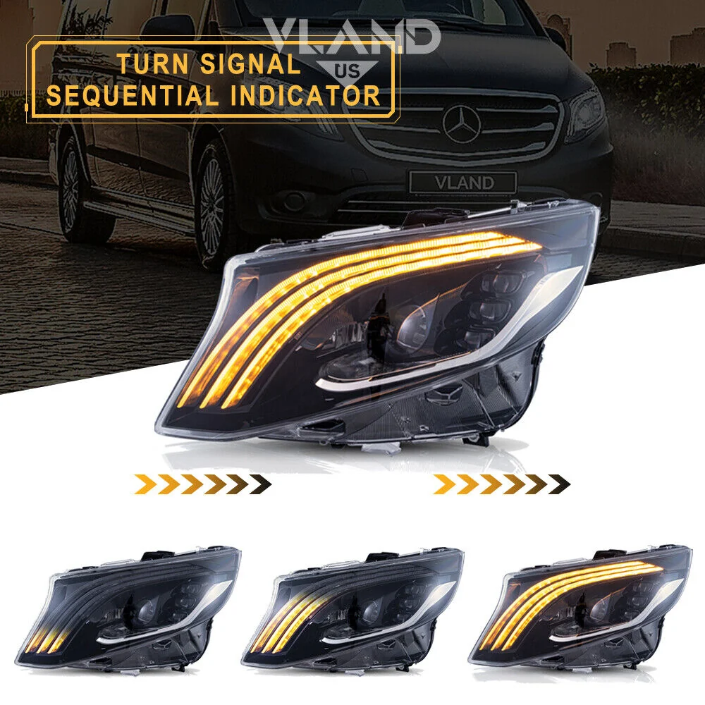 VLAND LED Headlights For 2015-2023 Mercedes Benz V-Class Metris/Vito W447 - Image 3