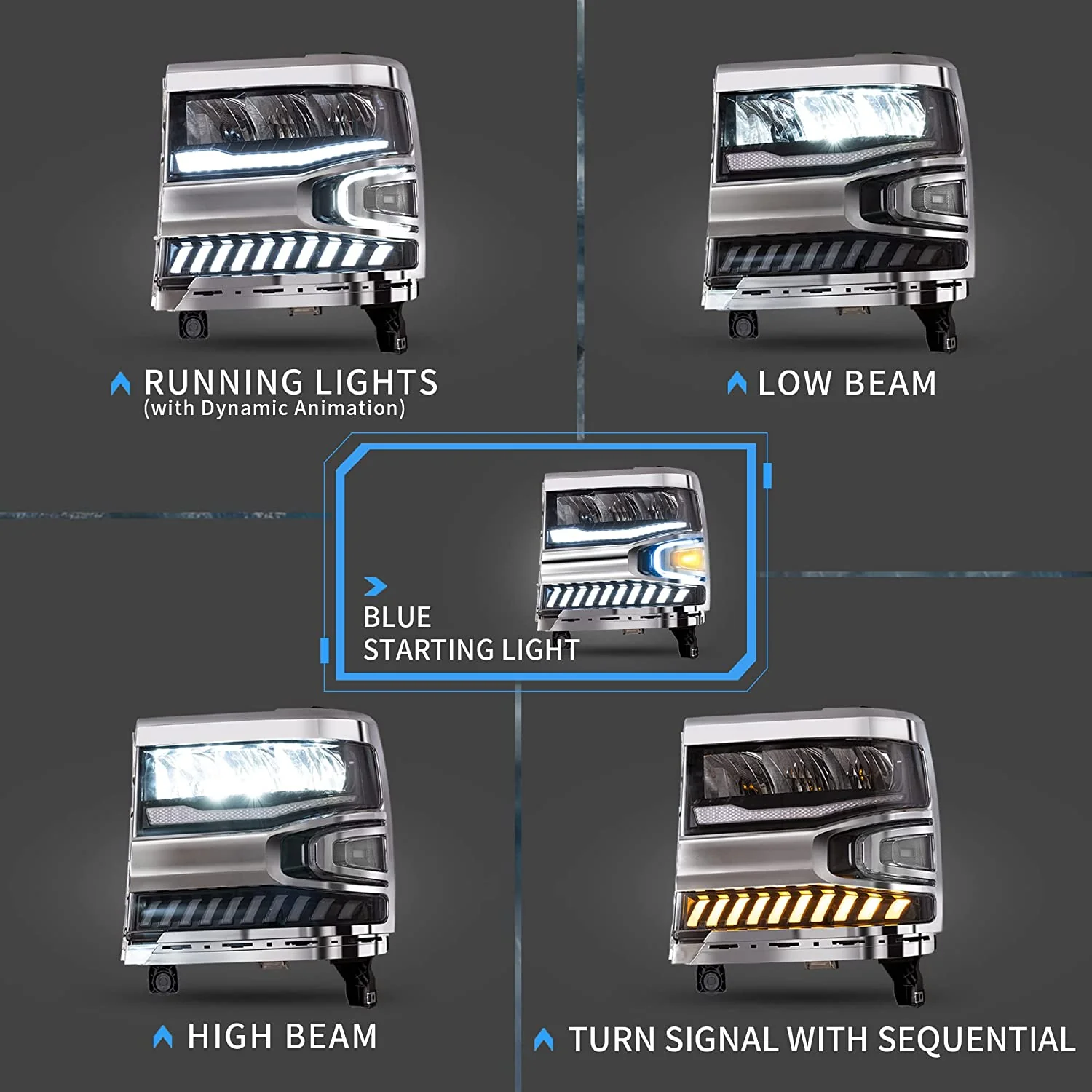 VLAND LED Headlights For 2016-2018 Chevrolet Silverado 1500 - Image 3