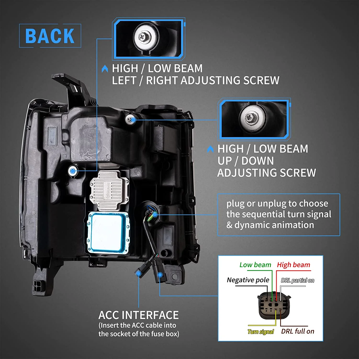 VLAND LED Headlights For 2016-2018 Chevrolet Silverado 1500 - Image 7