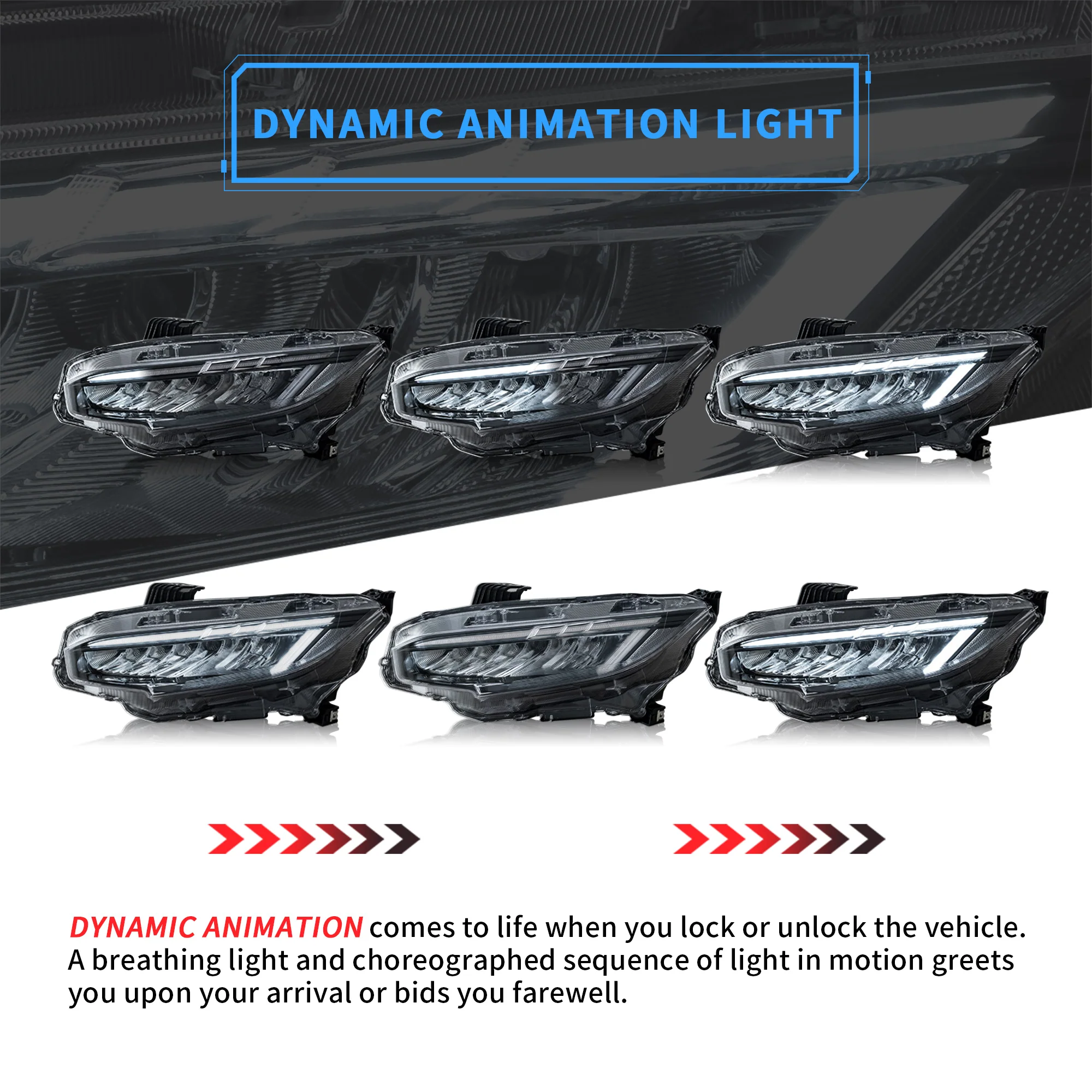 VLAND LED Headlights For Honda Civic 2016-2021 Sedan Hatchback Coupe Front Lights - Image 4