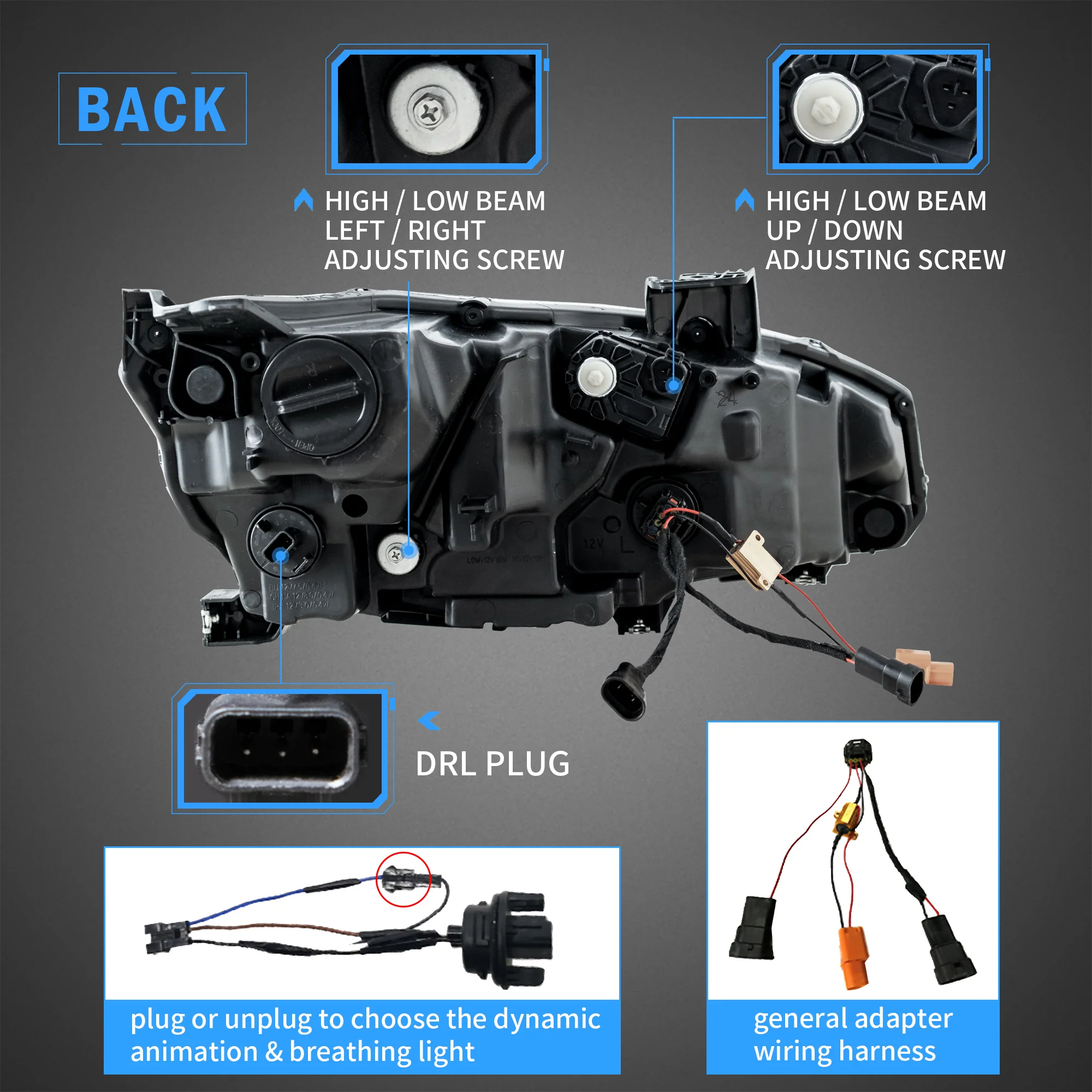 VLAND LED Headlights For Honda Civic 2016-2021 Sedan Hatchback Coupe Front Lights - Image 6