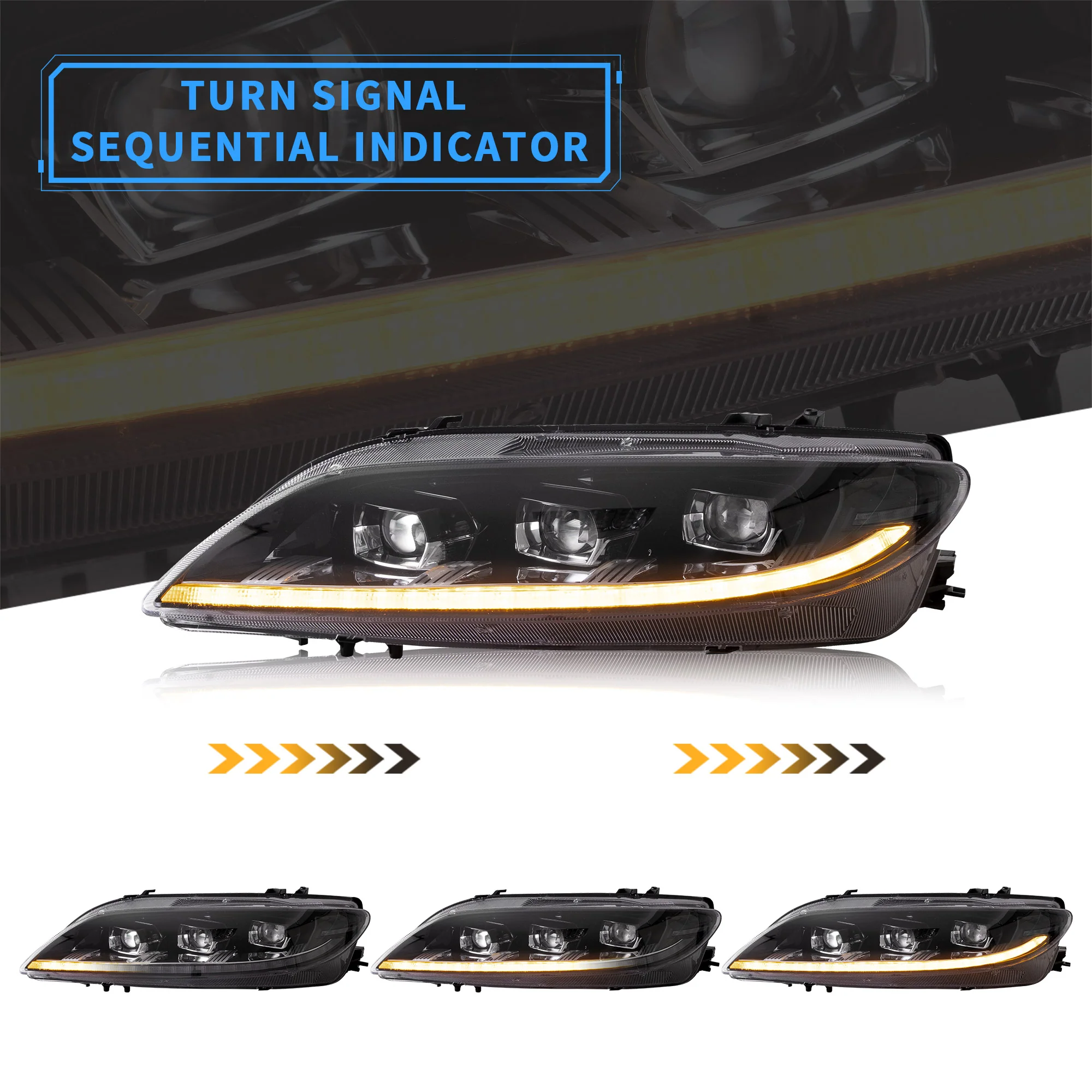 VLAND LED Headlights For 2002-2008 Mazda 6 First Gen(GG1) - Image 3