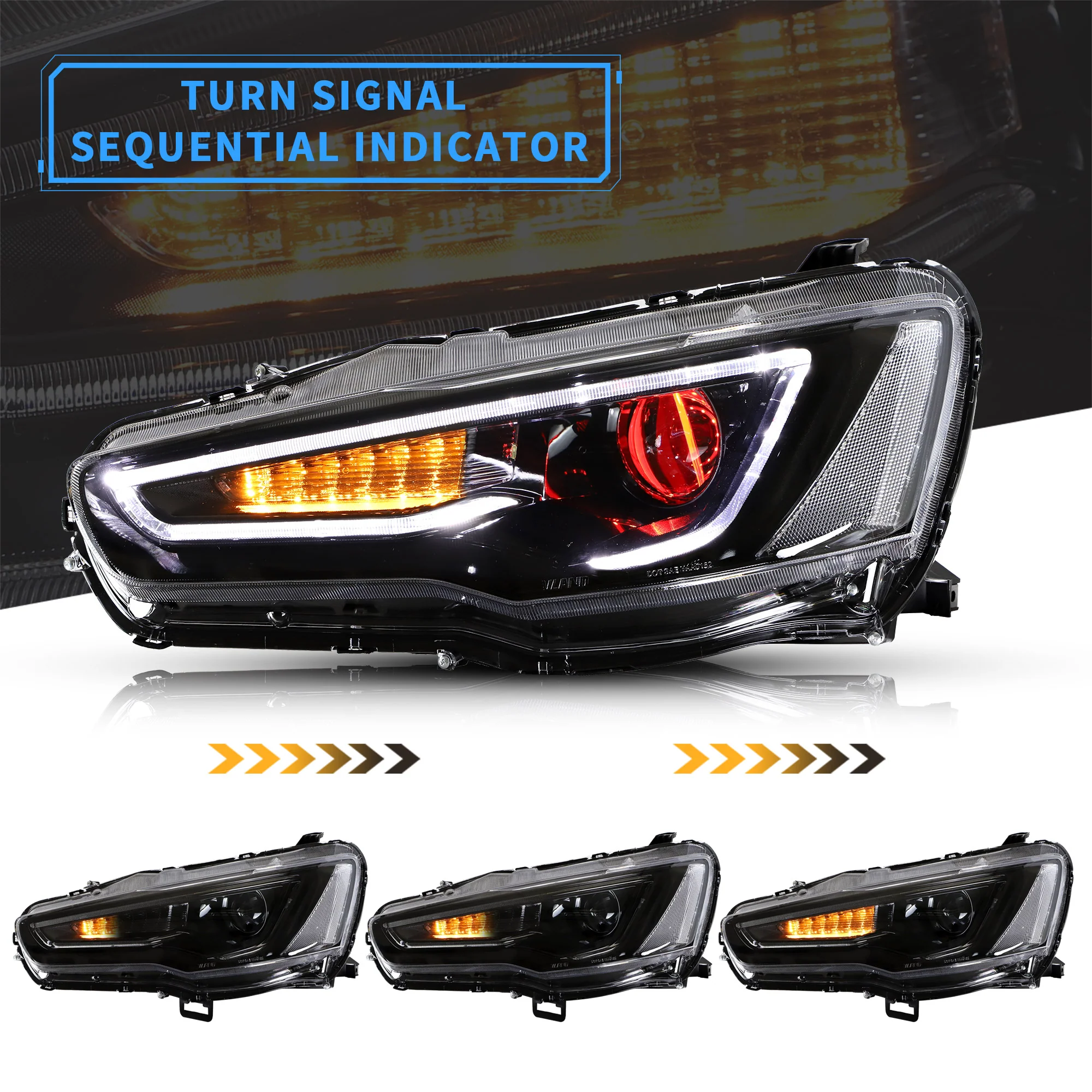 VLAND LED Headlights For 2008-2017 Mitsubishi Lancer /GT/EVO X - Image 4