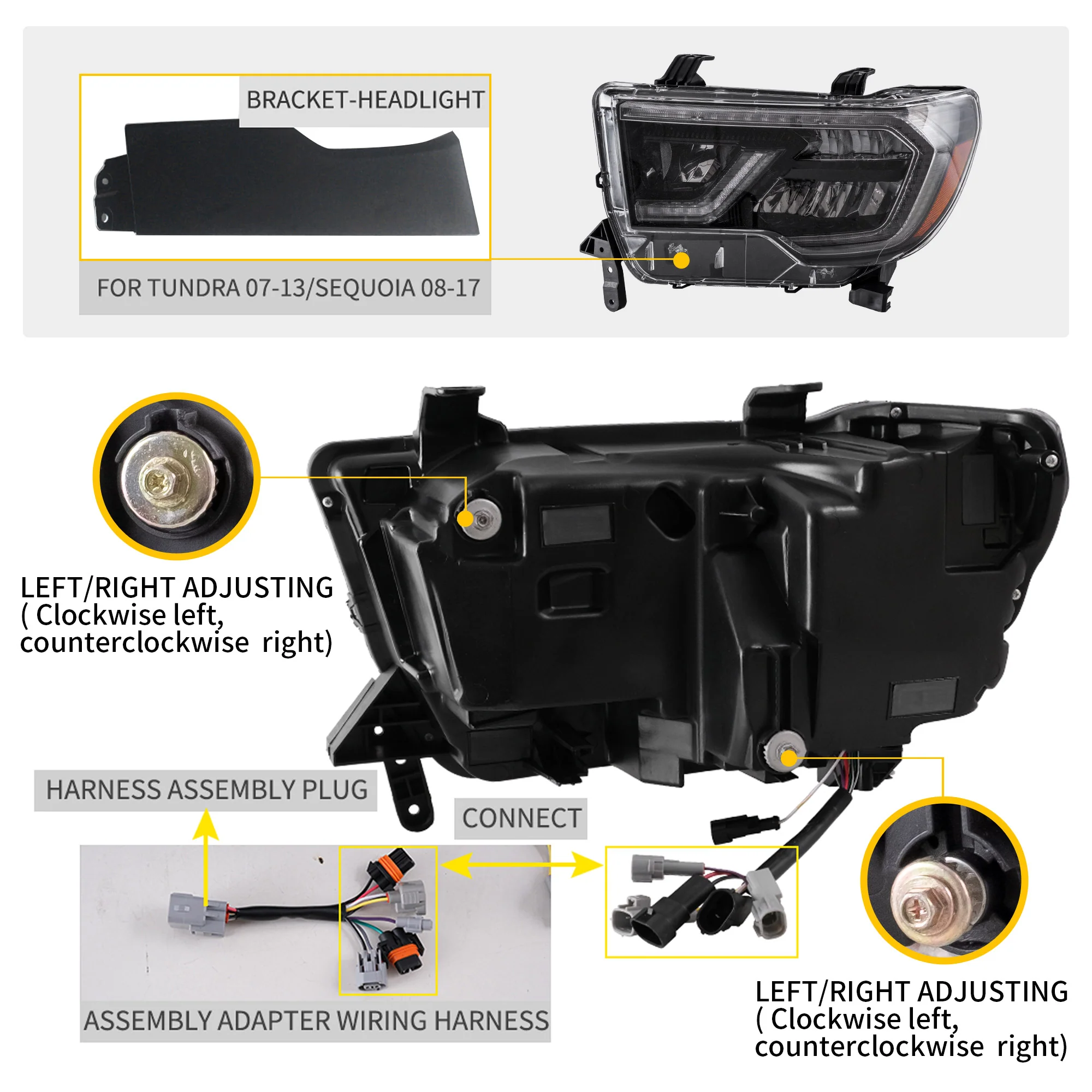VLAND LED Headlights For 2007-2013 Toyota Tundra & 2008-2022 Toyota Sequoia - Image 5