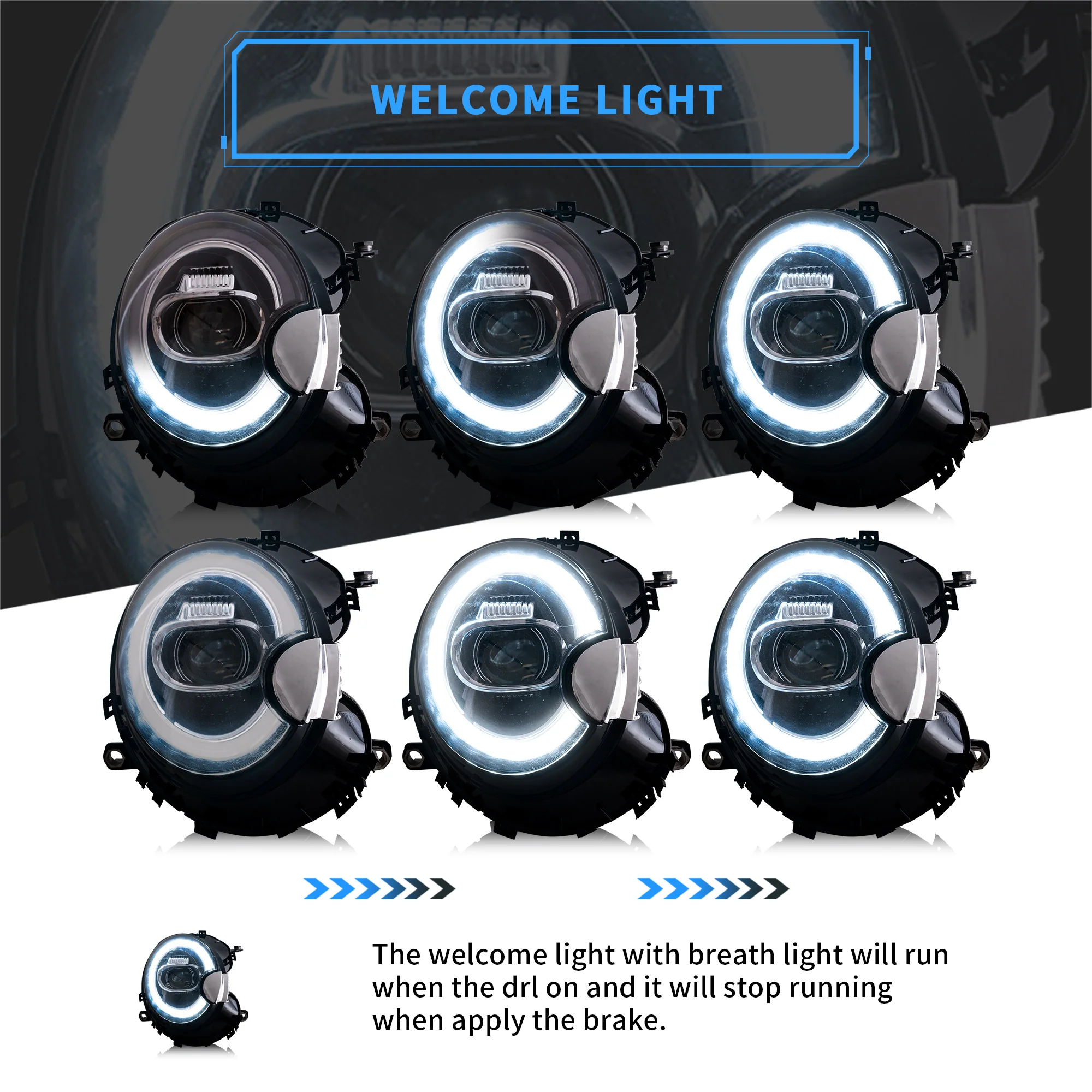 VLAND LED Headlights+Taillights For 2007-2013 Mini Cooper(Hatch) R56 R57 R58 R59 - Image 9