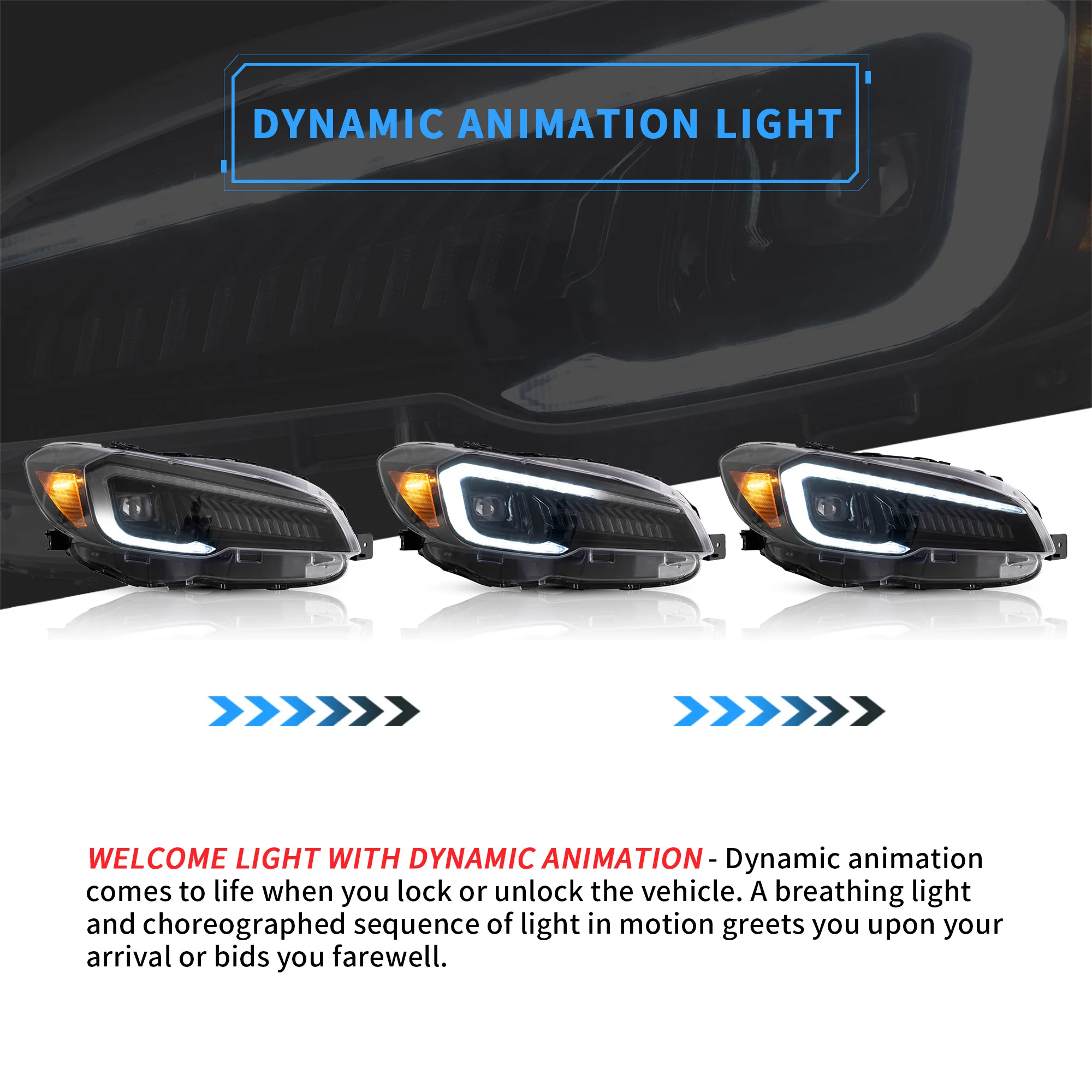 VLAND LED Headlights+Taillights For 2015-2021 Subaru WRX - Image 9