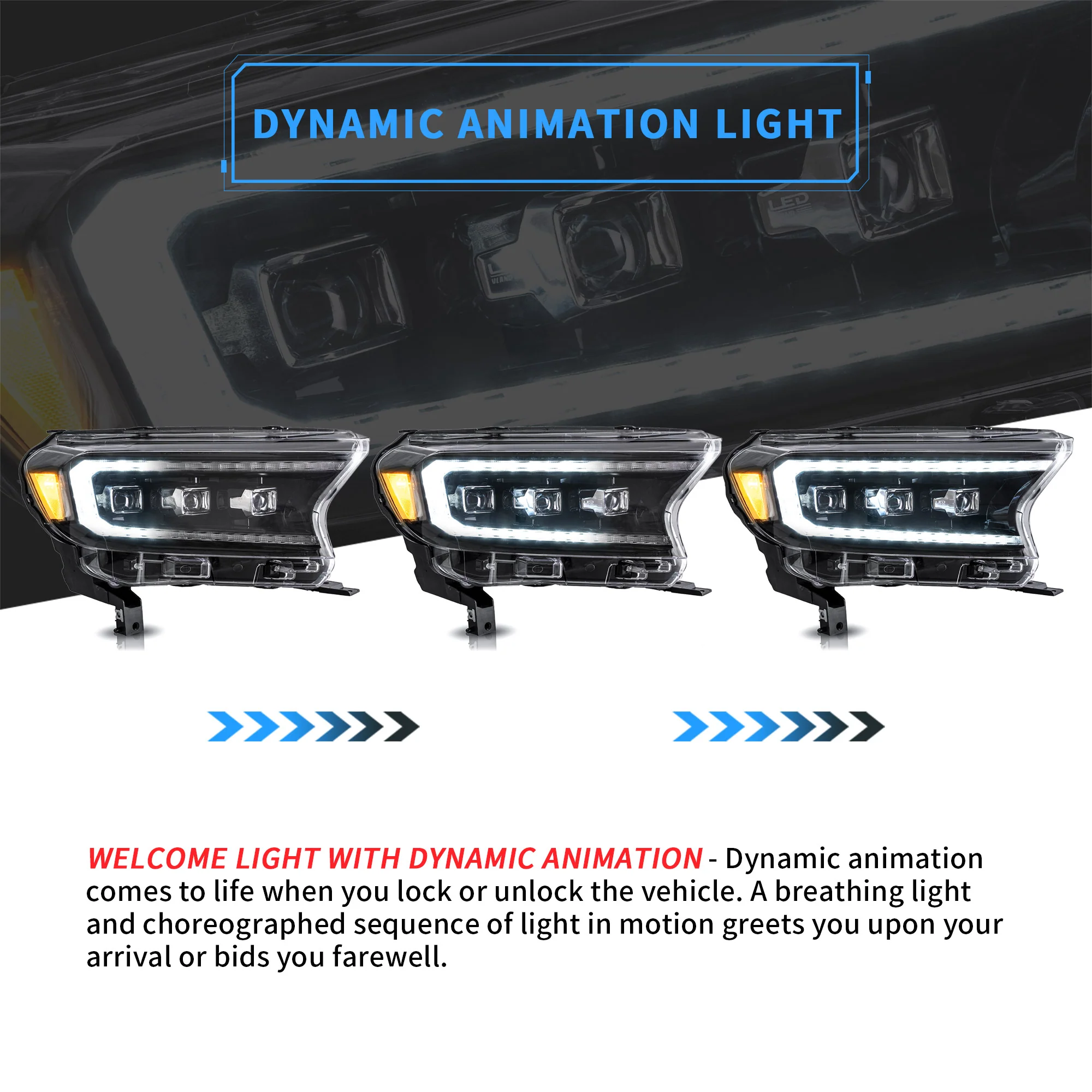 VLAND LED Projector Headlights For 2015-2023 Ford Ranger [International Edition] - Image 5