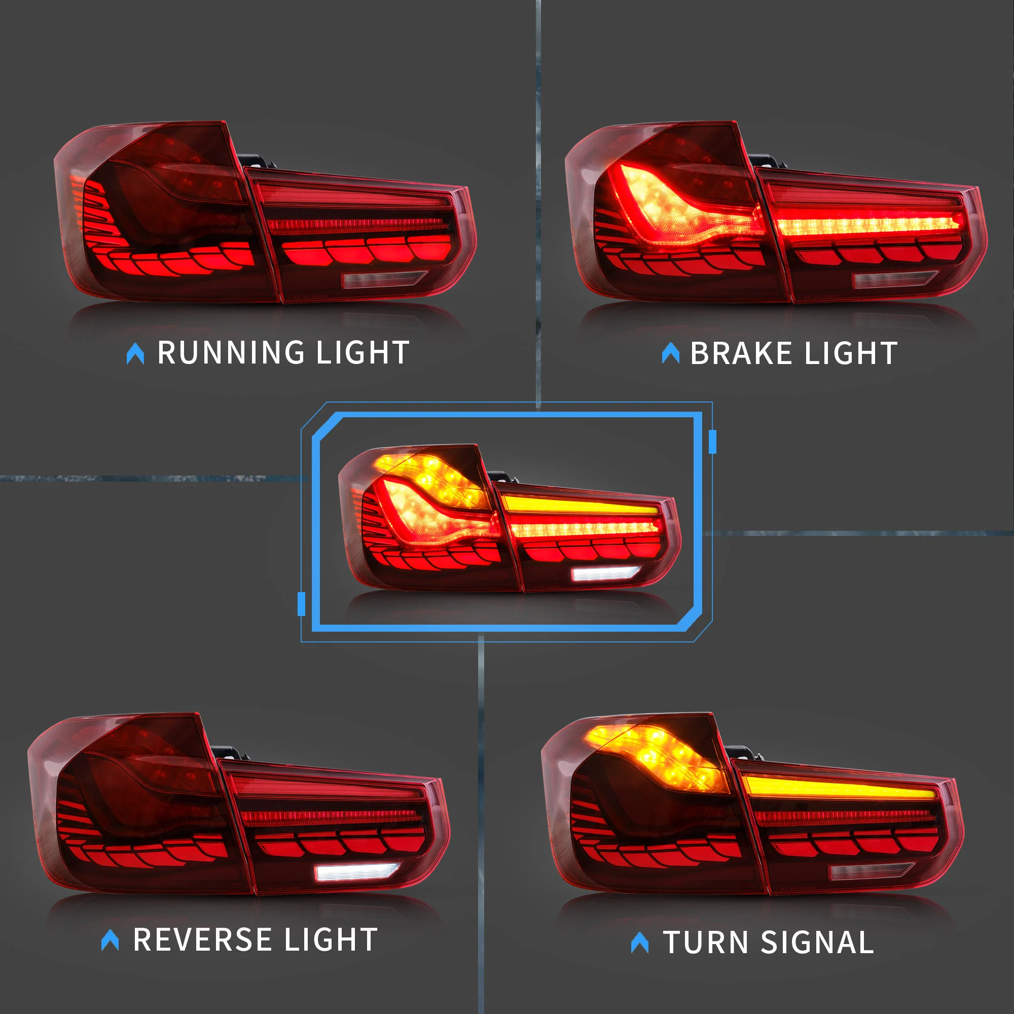 VLAND LED Tail Lights For 2012-2019 BMW 3 Series F30 F80 M3 - Image 4