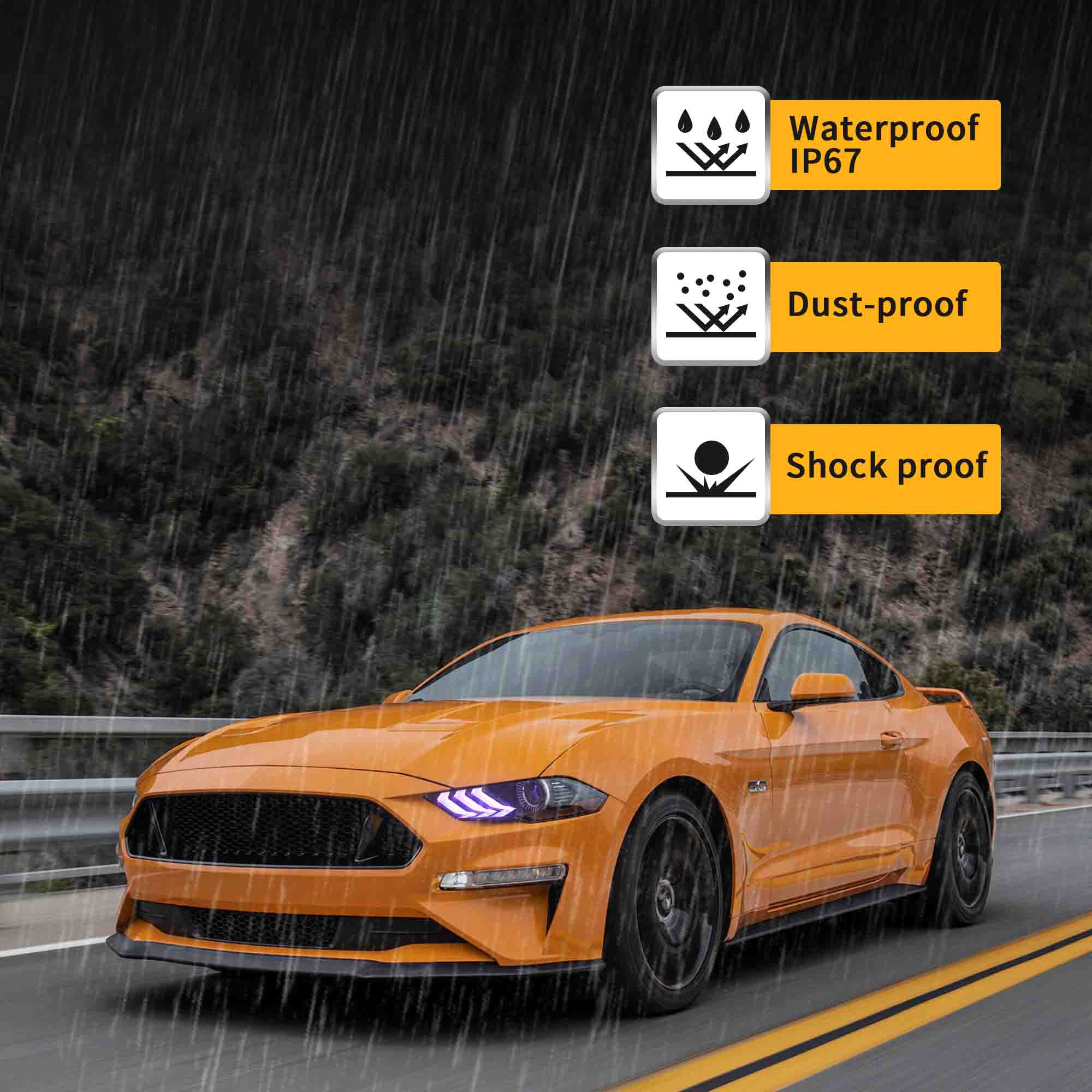 VLAND LED RGB Headlights For Ford Mustang 2018-2023 (S550 Facelift) - Image 7