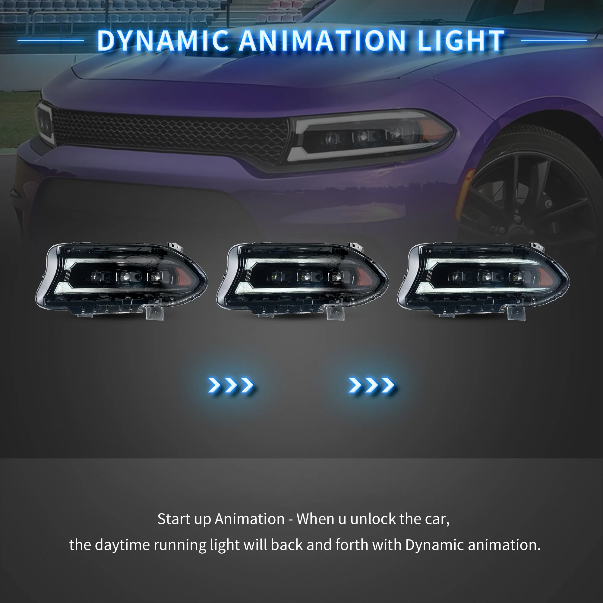 VLAND LED Projector Headlights For 2015-2023 Dodge Charger Halogen Models - Image 7
