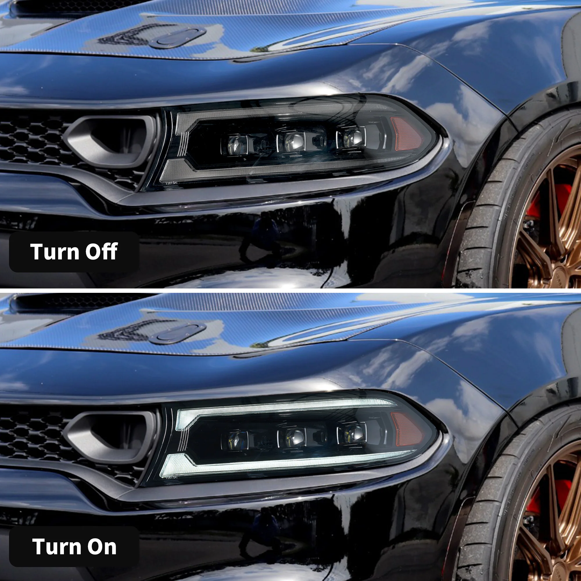VLAND LED Projector Headlights For 2015-2023 Dodge Charger Halogen Models - Image 8