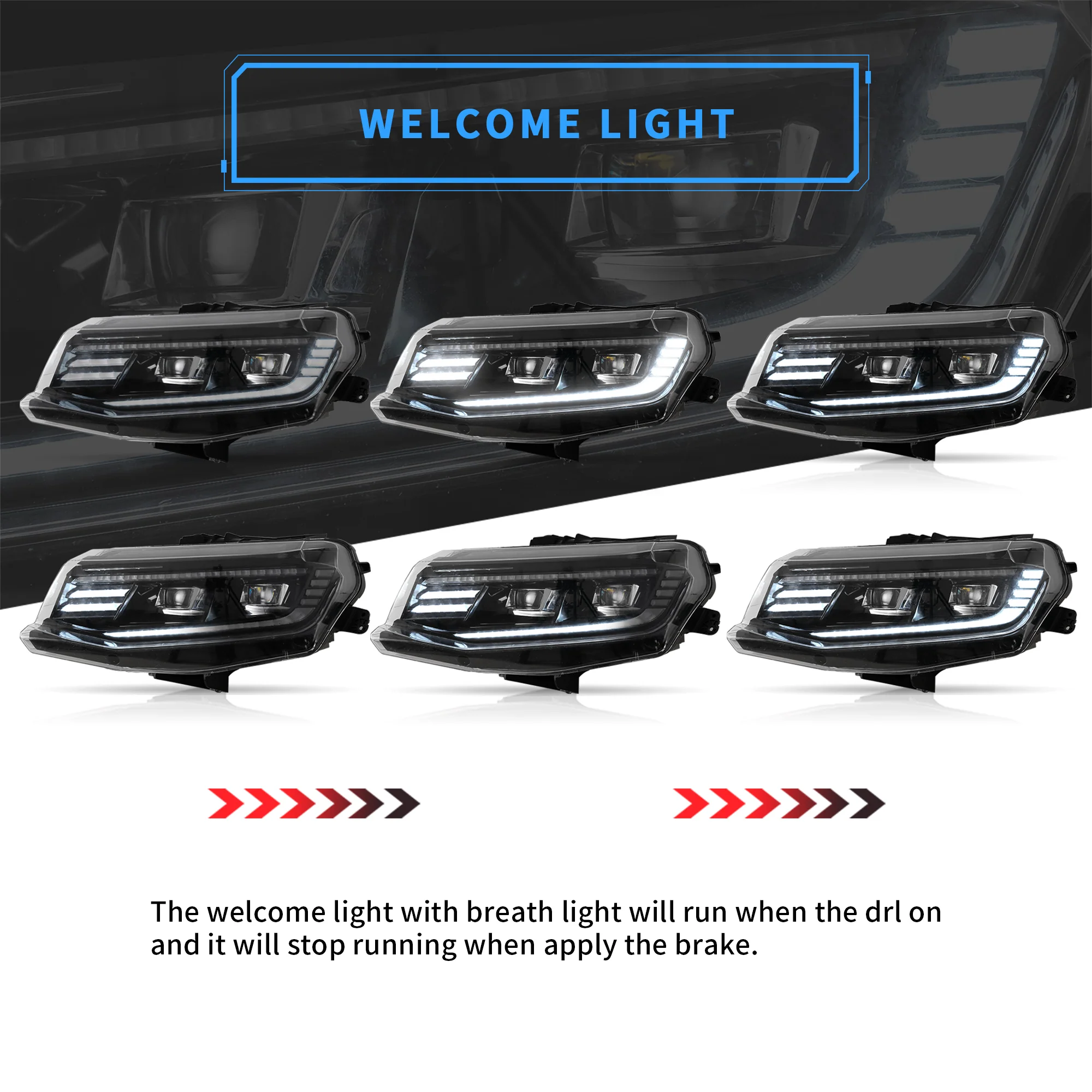 VLAND LED Projector Headlights For 2016-2018 Chevrolet [Chevy] Camaro - Image 4