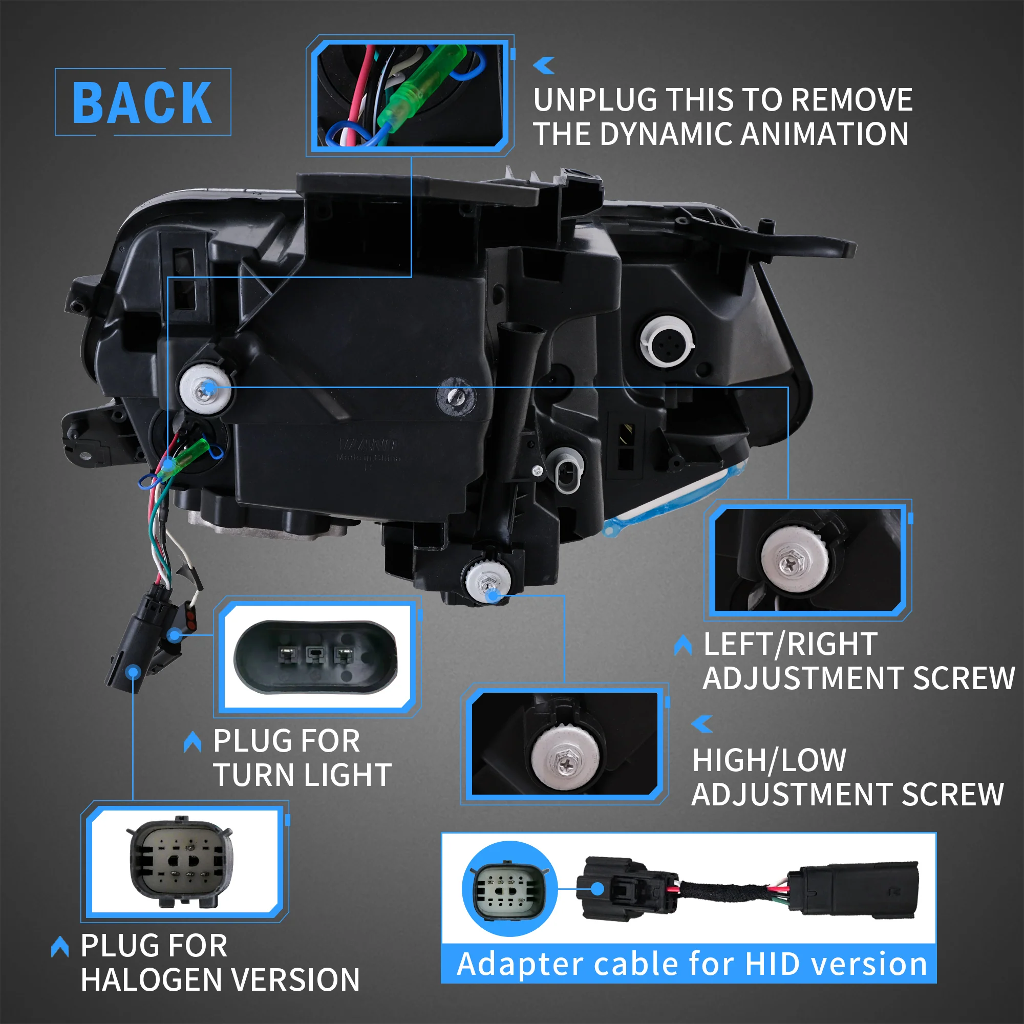 VLAND LED Projector Headlights For 2016-2018 Chevrolet [Chevy] Camaro - Image 5