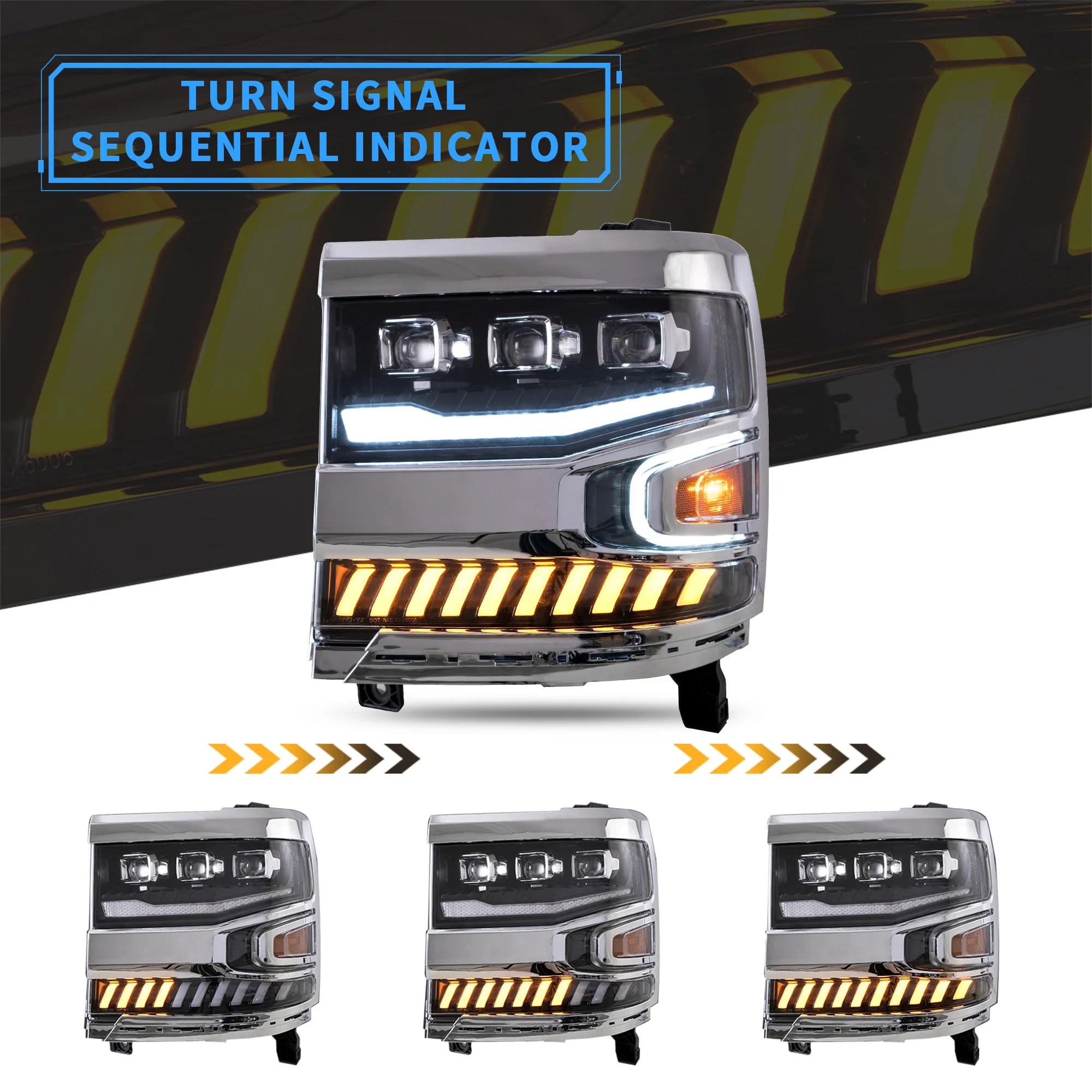VLAND LED Projector Headlights For 2016-2018 Chevrolet Silverado 1500 - Image 4