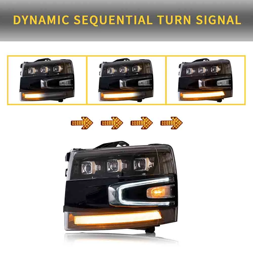 VLAND LED Projector Headlights For Chevrolet Silverado 1500 2500HD 3500HD 2007-2013 - Image 4