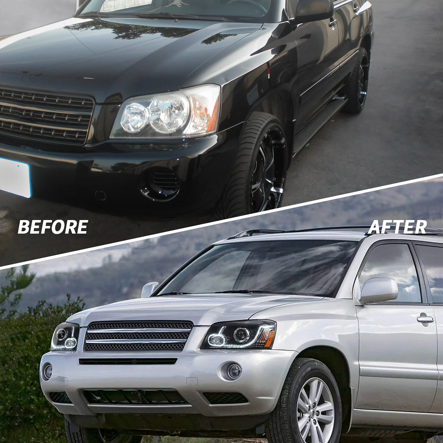 VLAND LED Projector Headlights for Toyota Highlander 2001-2007 Aftermarket Front Lamps - Image 4