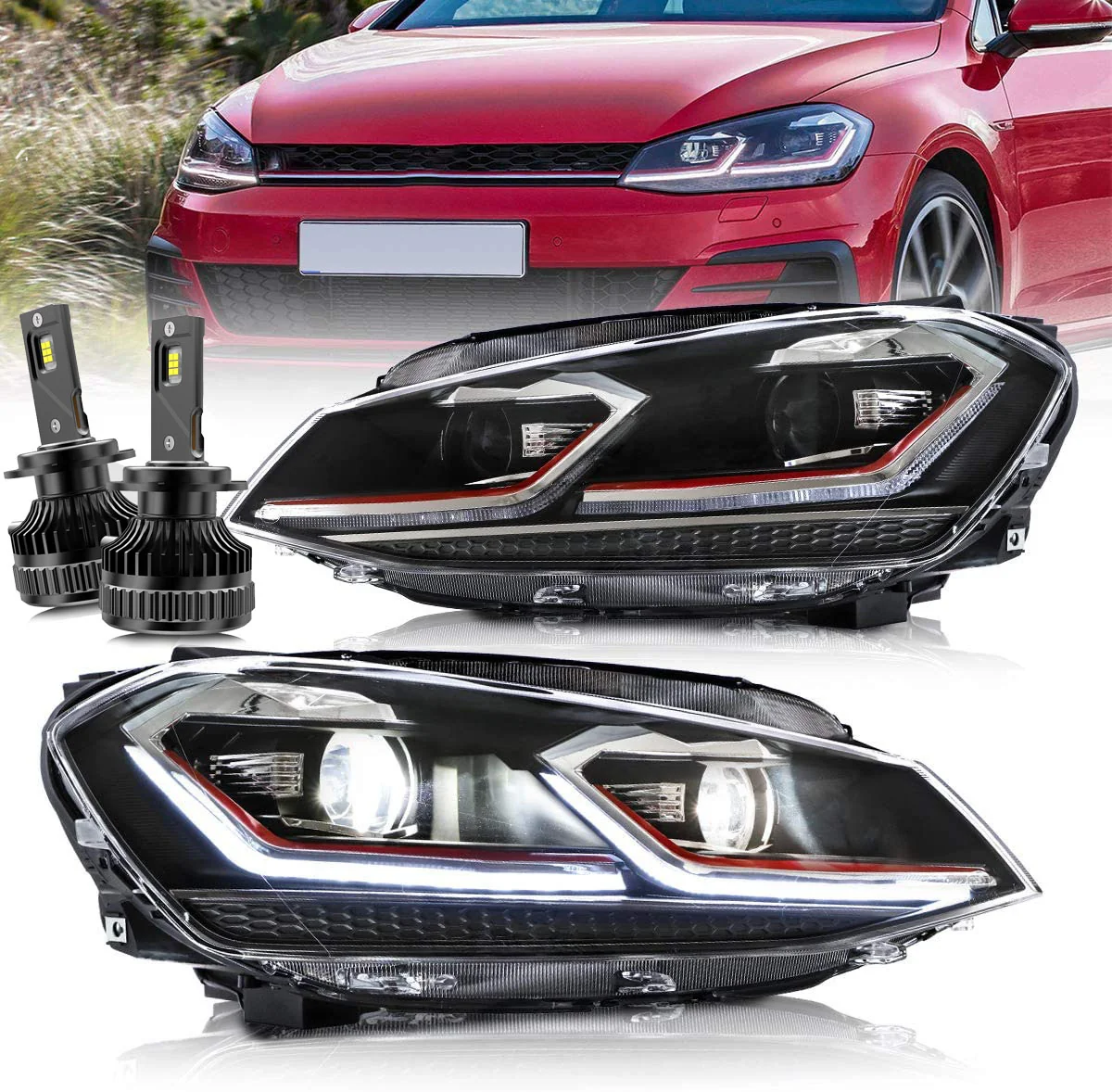 VLAND LED Headlights For 2015-2017 Volkswagen Golf MK7 Halogen Model - Image 11