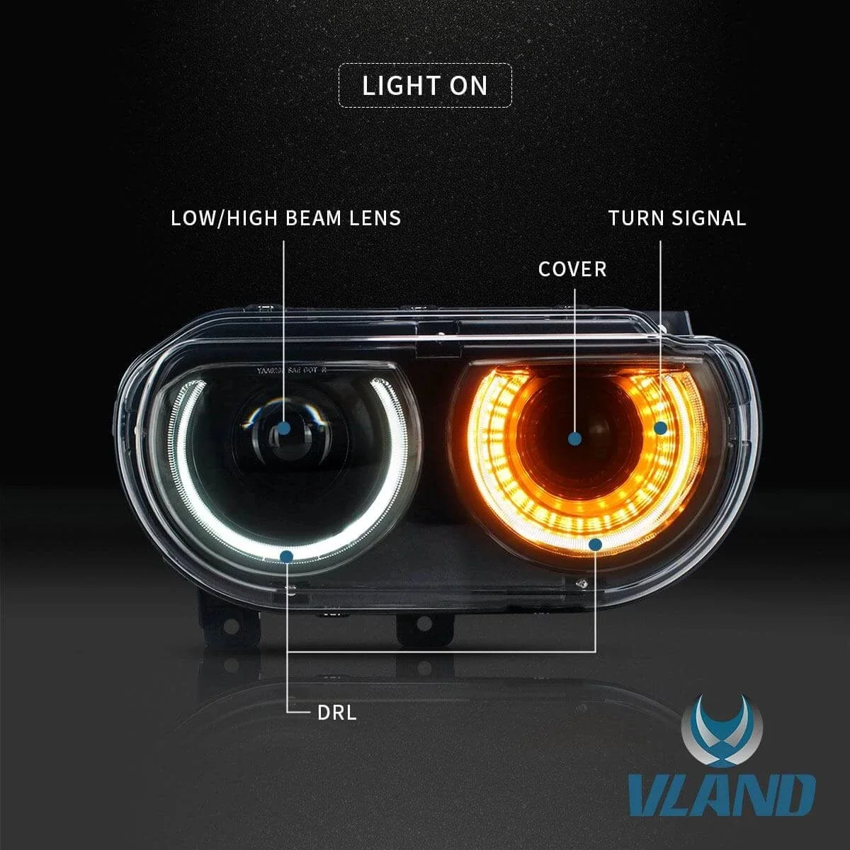 VLAND LED Headlights+Taillights For 2008-2014 Dodge Challenger - Image 4