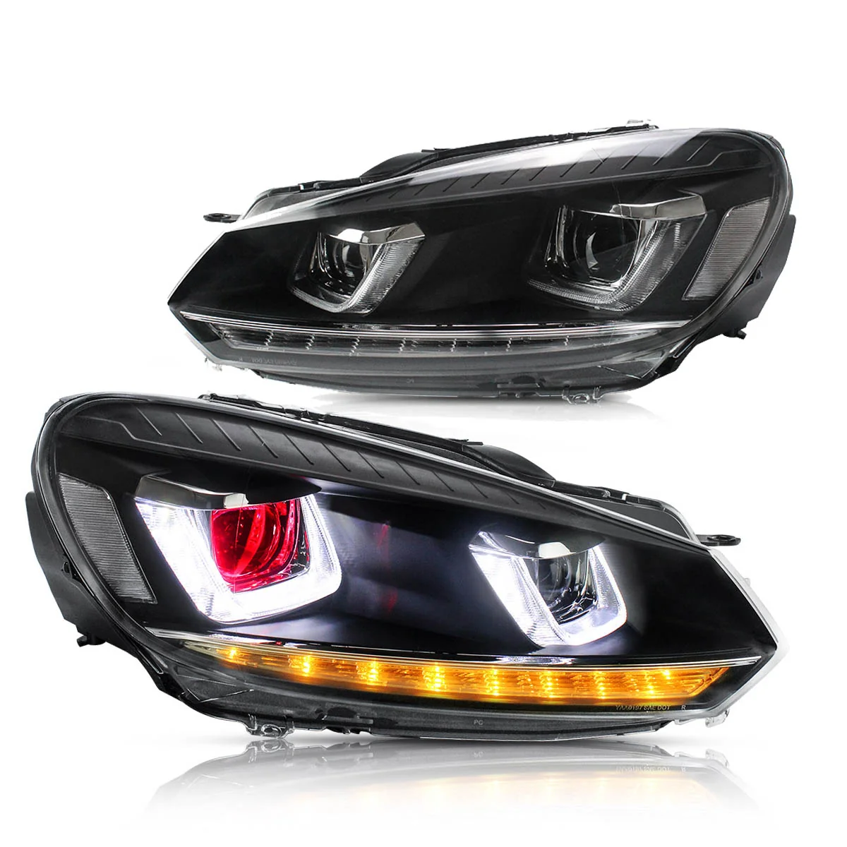 VLAND LED Headlights For 2009-2014 Volkswagen Golf Mk6 Halogen Models