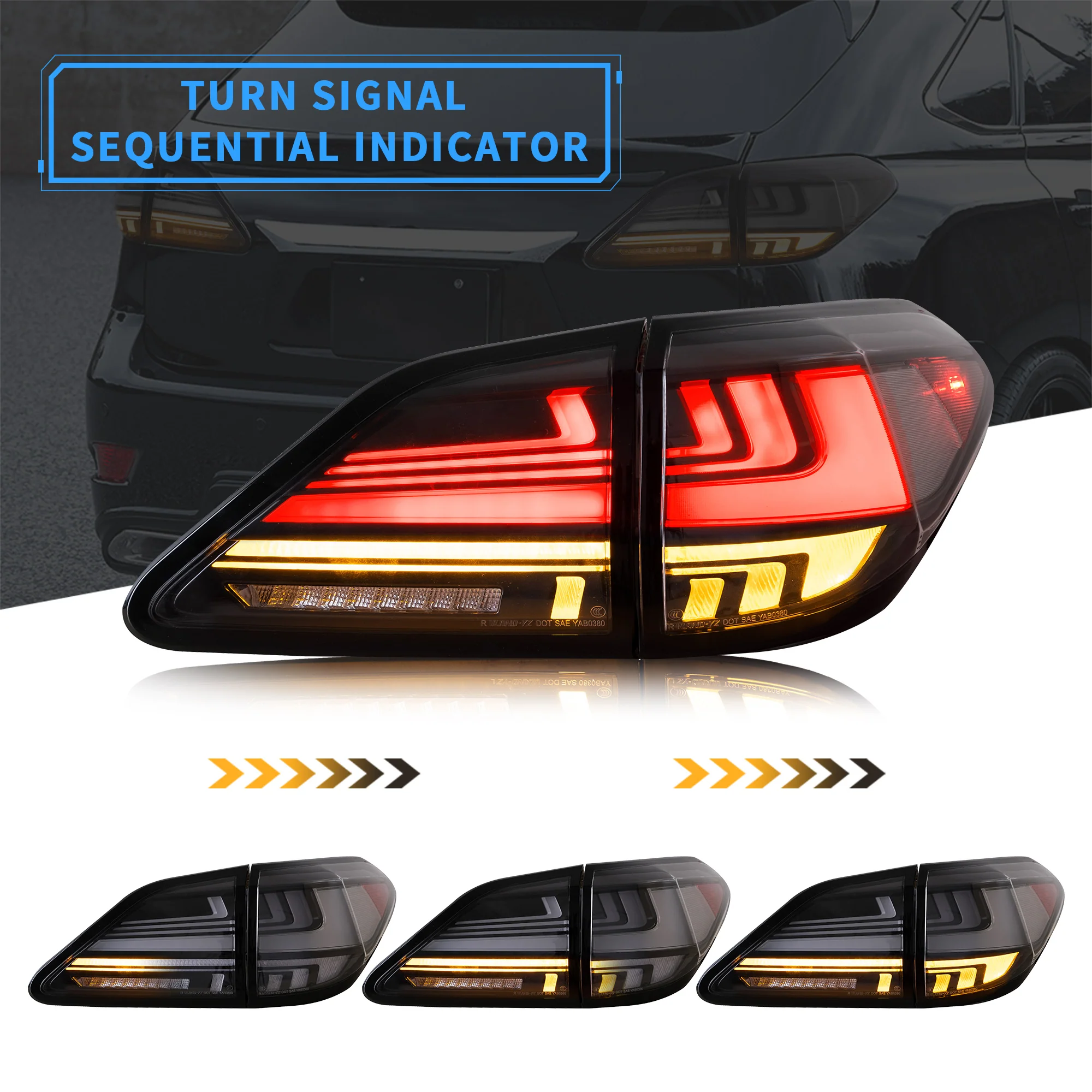 VLAND LED Rear Tail Lights For 2010-2015 Lexus RX 350 450h 270 - Image 4