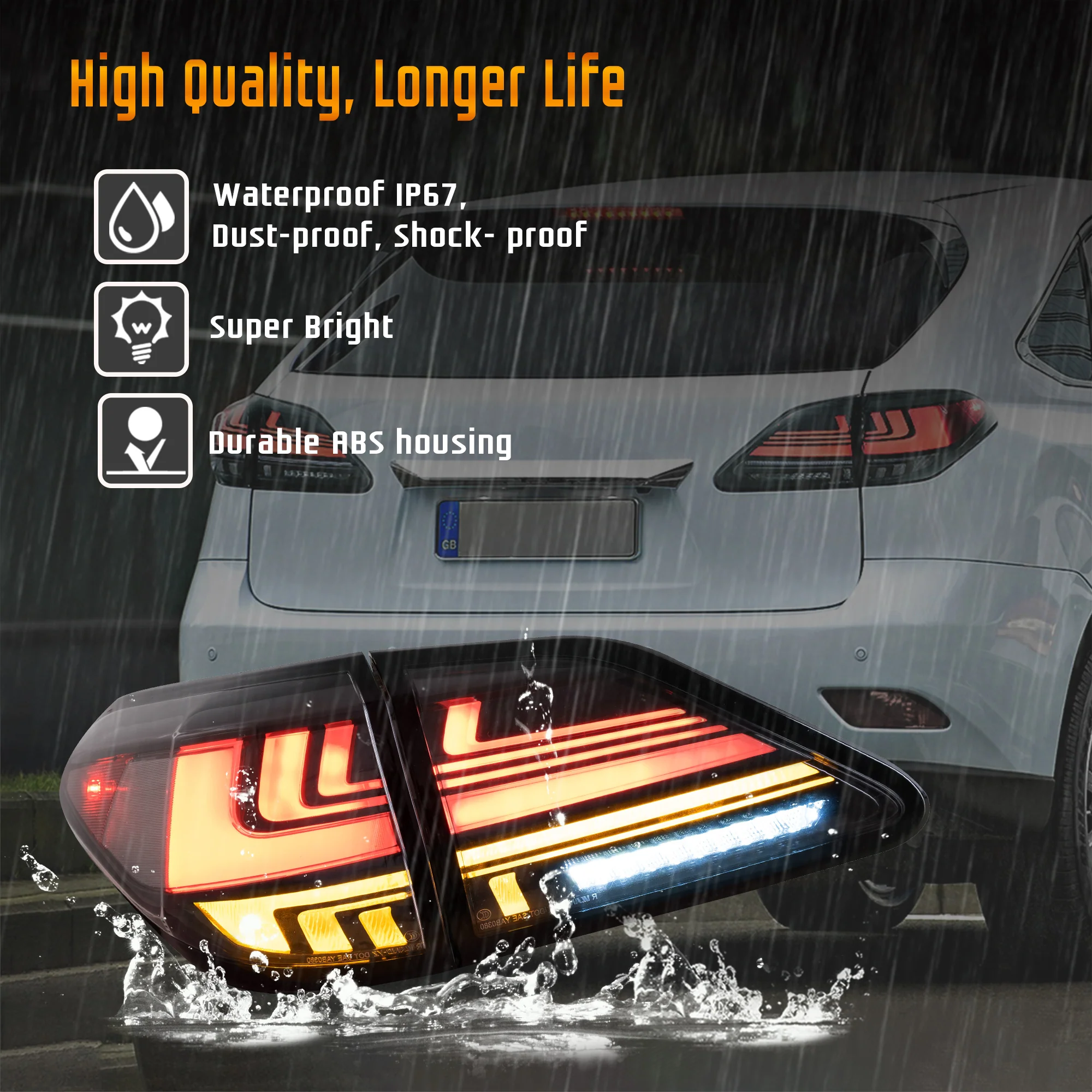 VLAND LED Rear Tail Lights For 2010-2015 Lexus RX 350 450h 270 - Image 7
