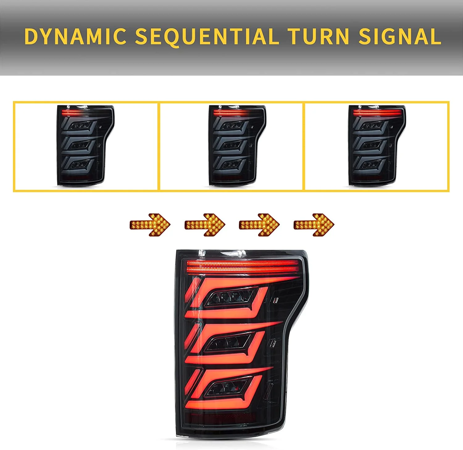 VLAND LED Smoked Taillights For 2015-2020 Ford F150 Halogen Model - Image 3