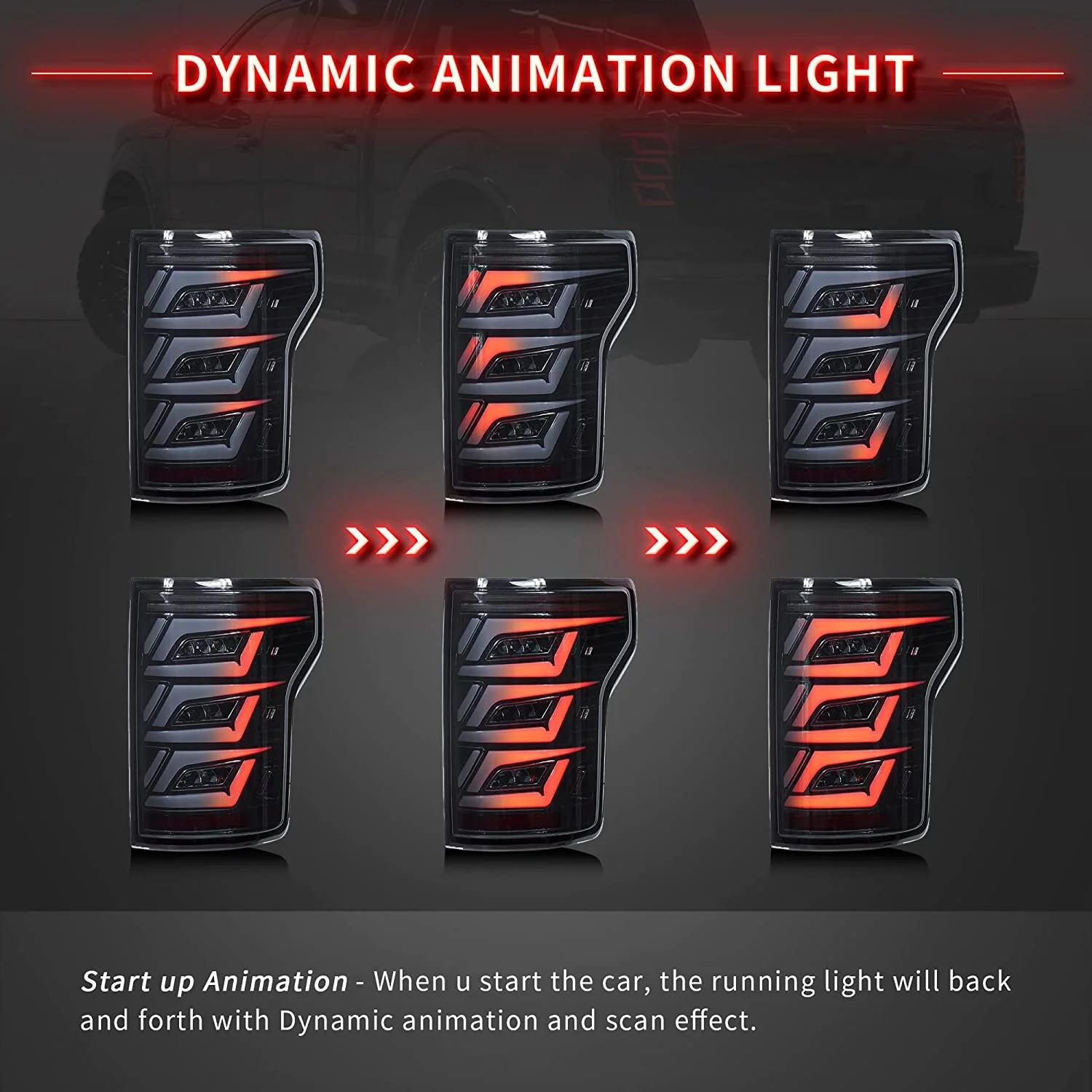 VLAND LED Smoked Taillights For 2015-2020 Ford F150 Halogen Model - Image 4