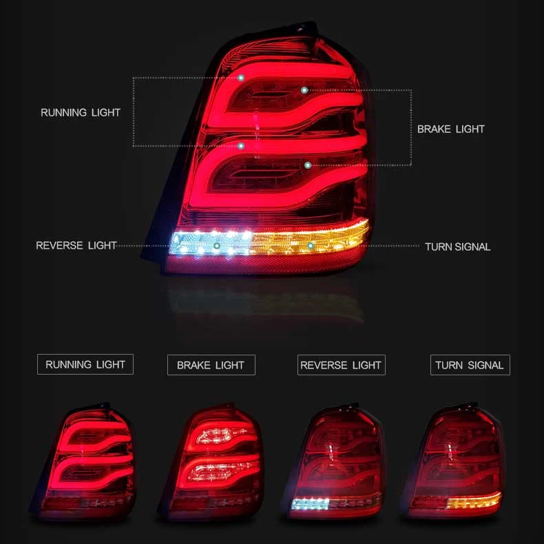 VLAND LED Tail Lights For 2001-2007 Toyota Highlander Rear Lamps Assembly - Image 2