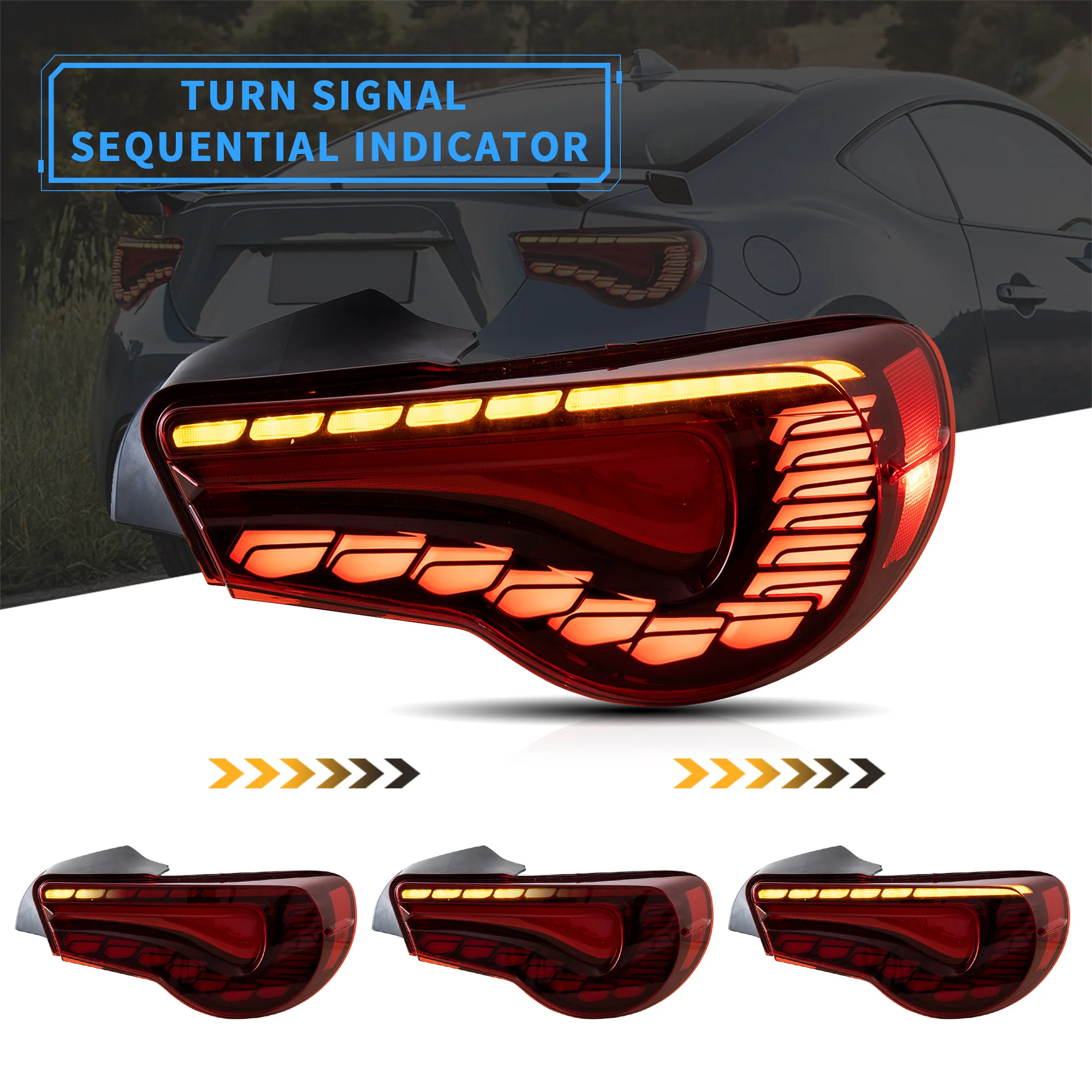 VLAND LED Tail Lights For 2012-2021 Toyota 86 GT86 & Subaru BRZ & Scion FRS Aftermarket Rear Lamps - Image 4