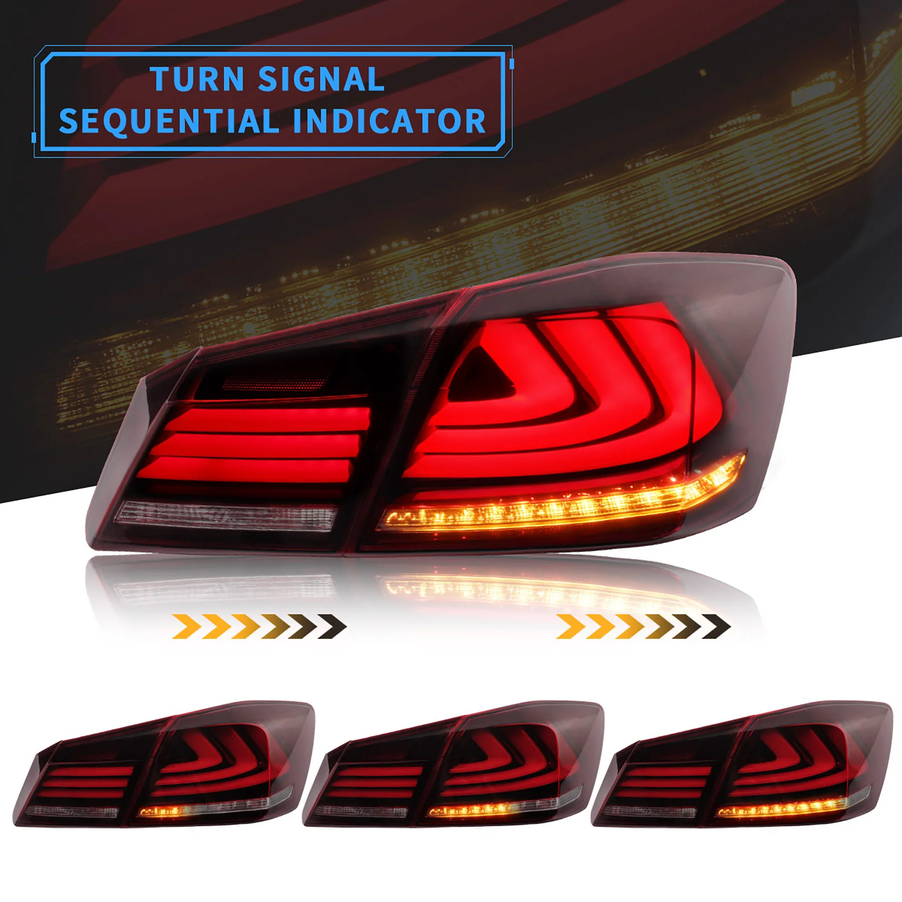 VLAND LED tail lights for 2013-2015 honda accord rear lamp assembly - Image 6