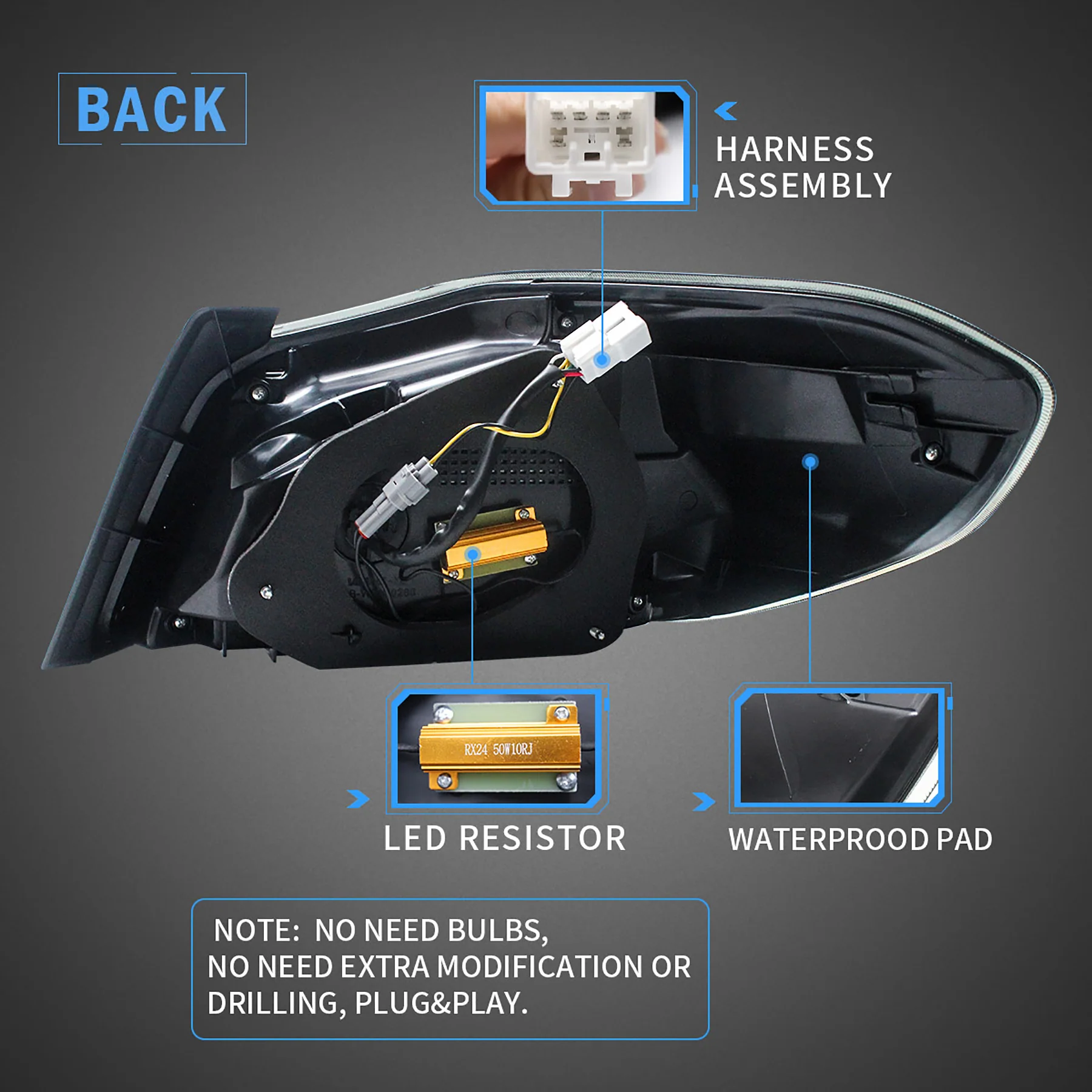 VLAND LED Tail Lights For 2015-2021 Subaru WRX - Image 4