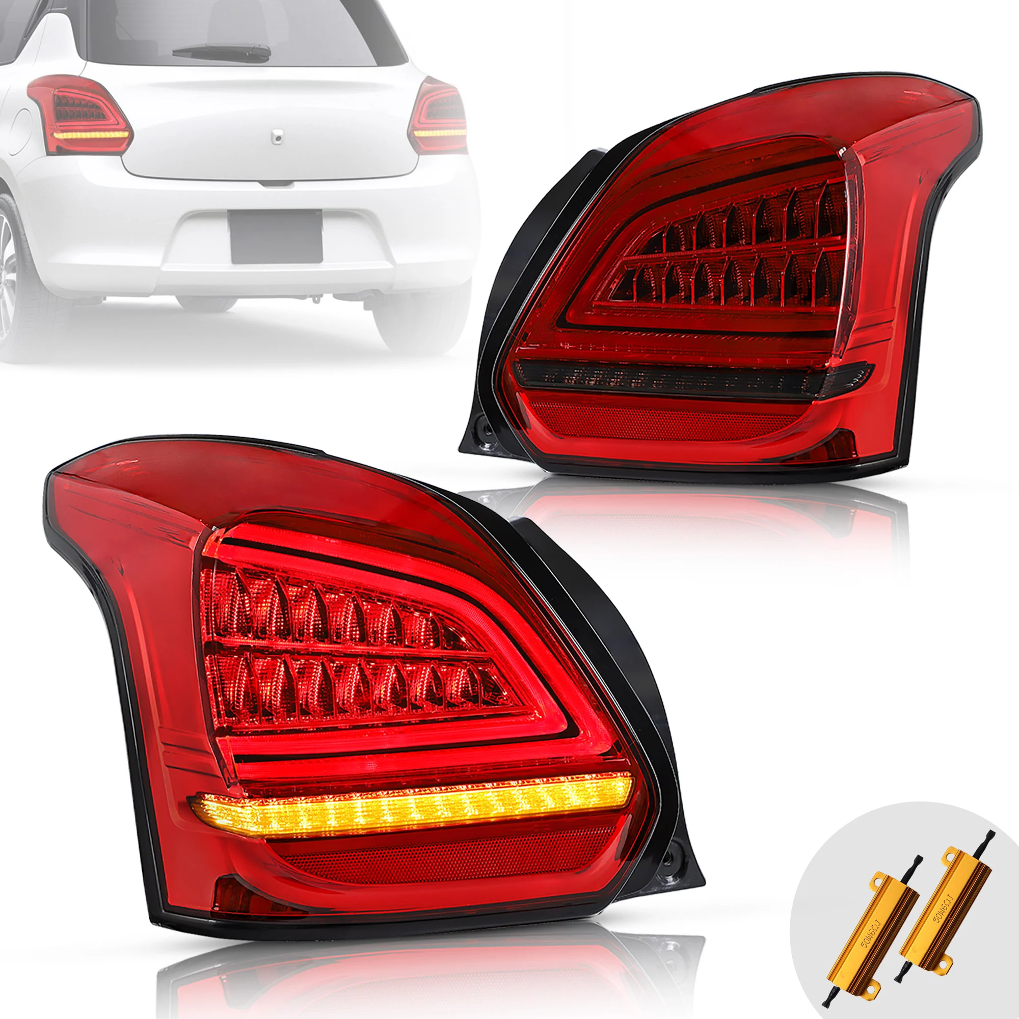 VLAND LED Tail Lights For Suzuki Swift 2017-2023 Aftermarket Rear Lights