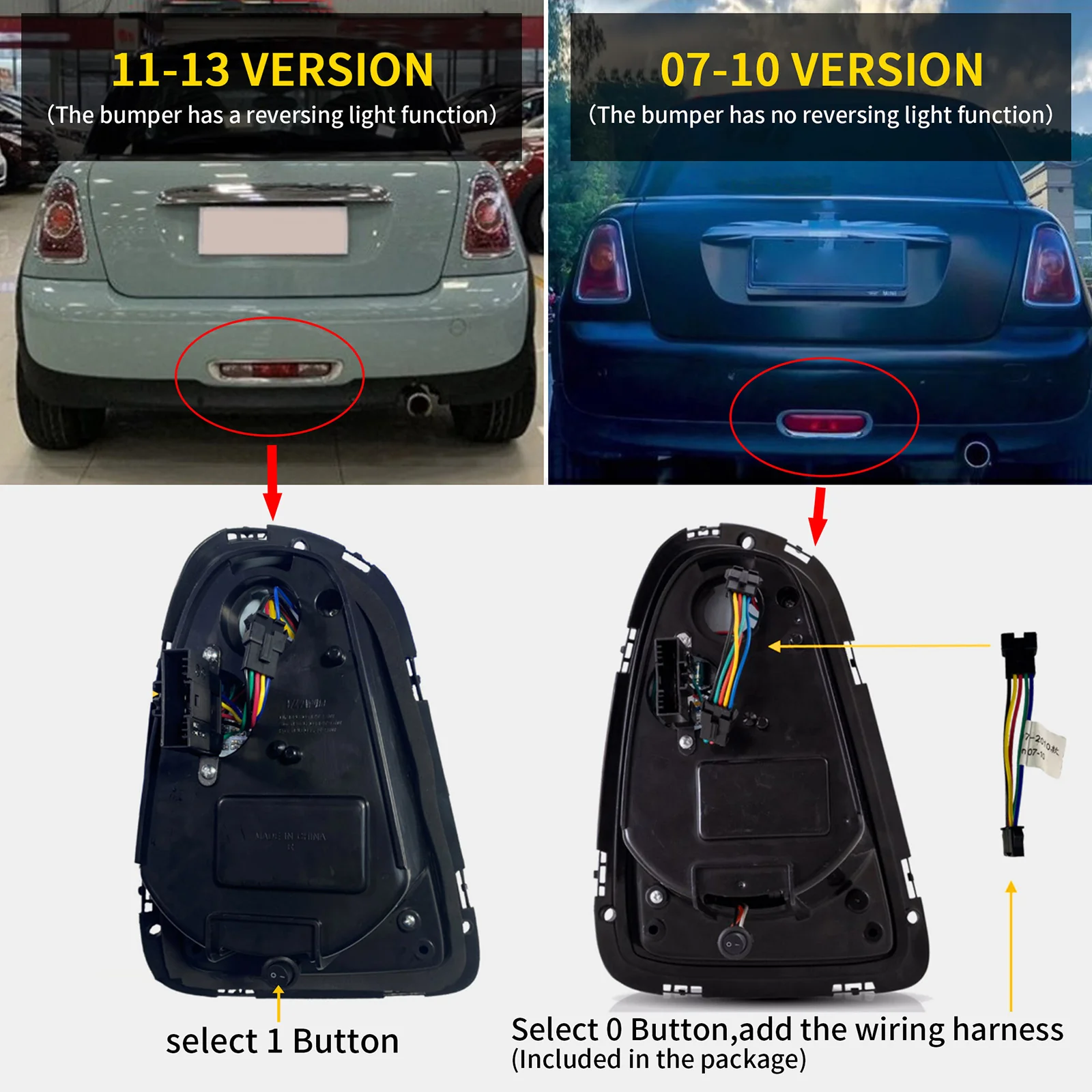 VLAND LED Taillights For 2007-2013 Mini Cooper[Hatch] R56 R57 R58 R59 Union Jack Rear lamps - Image 5
